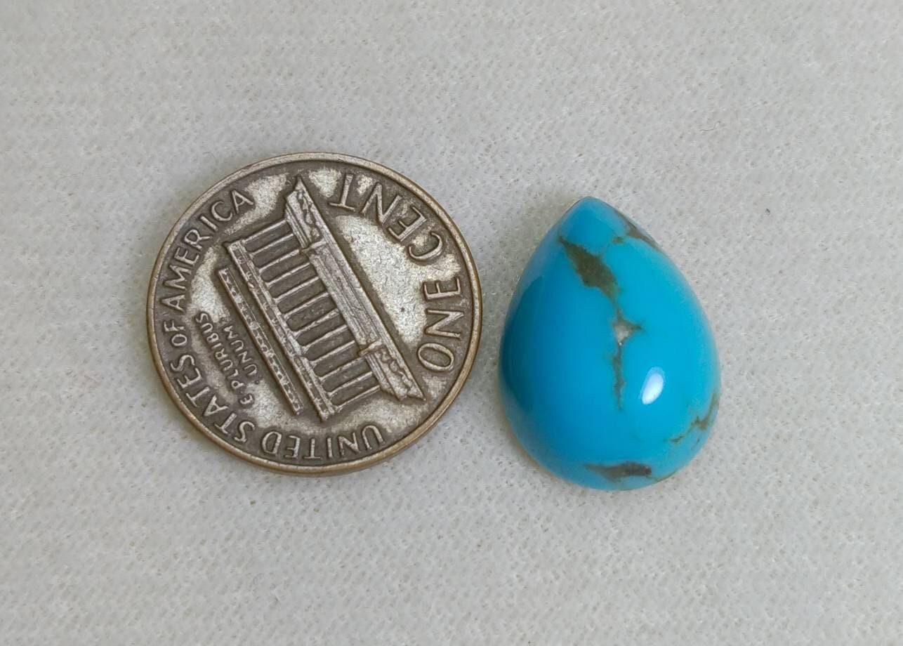 ARSAA GEMS AND MINERALSNatural aesthetic fine quality 9.5 carats pear shape kingman turquoise cabochon - Premium  from ARSAA GEMS AND MINERALS - Just $15.00! Shop now at ARSAA GEMS AND MINERALS