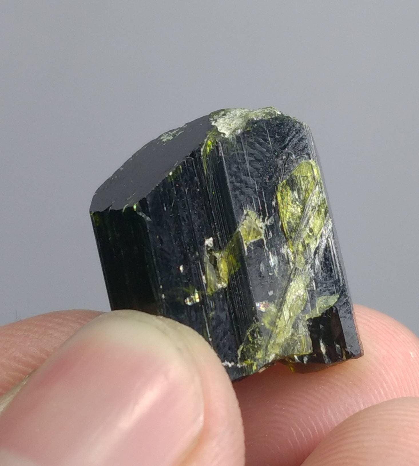ARSAA GEMS AND MINERALSNatural clear aesthetic 5.2 gram Beautiful perfectly terminated etched pleochroic epidote crystal - Premium  from ARSAA GEMS AND MINERALS - Just $25.00! Shop now at ARSAA GEMS AND MINERALS