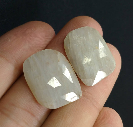 ARSAA GEMS AND MINERALSNatural fine quality aesthetic 33.5 carats rose cut Faceted pair of sapphire cabochons - Premium  from ARSAA GEMS AND MINERALS - Just $30.00! Shop now at ARSAA GEMS AND MINERALS