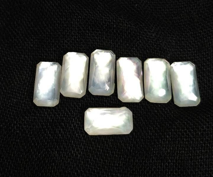 ARSAA GEMS AND MINERALSNatural fine quality beautiful small lot of calibrated rectangular shapes quartz with mother of pearl douplets cabochons - Premium  from ARSAA GEMS AND MINERALS - Just $30.00! Shop now at ARSAA GEMS AND MINERALS