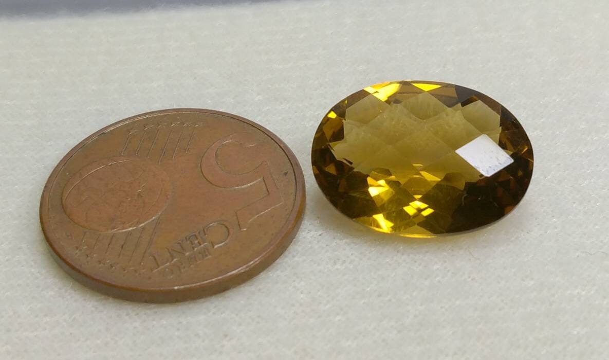 ARSAA GEMS AND MINERALSNatural top quality beautiful 10 carat checkerboard shape faceted citrine gem - Premium  from ARSAA GEMS AND MINERALS - Just $30.00! Shop now at ARSAA GEMS AND MINERALS