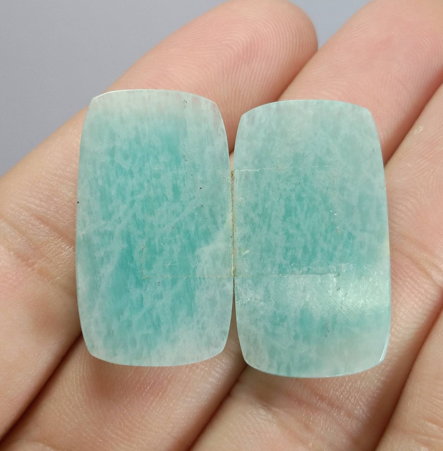 ARSAA GEMS AND MINERALSNatural top quality beautiful 40 carats pair of rectangular shape rose cut Faceted amazonite Cabochons - Premium  from ARSAA GEMS AND MINERALS - Just $20.00! Shop now at ARSAA GEMS AND MINERALS