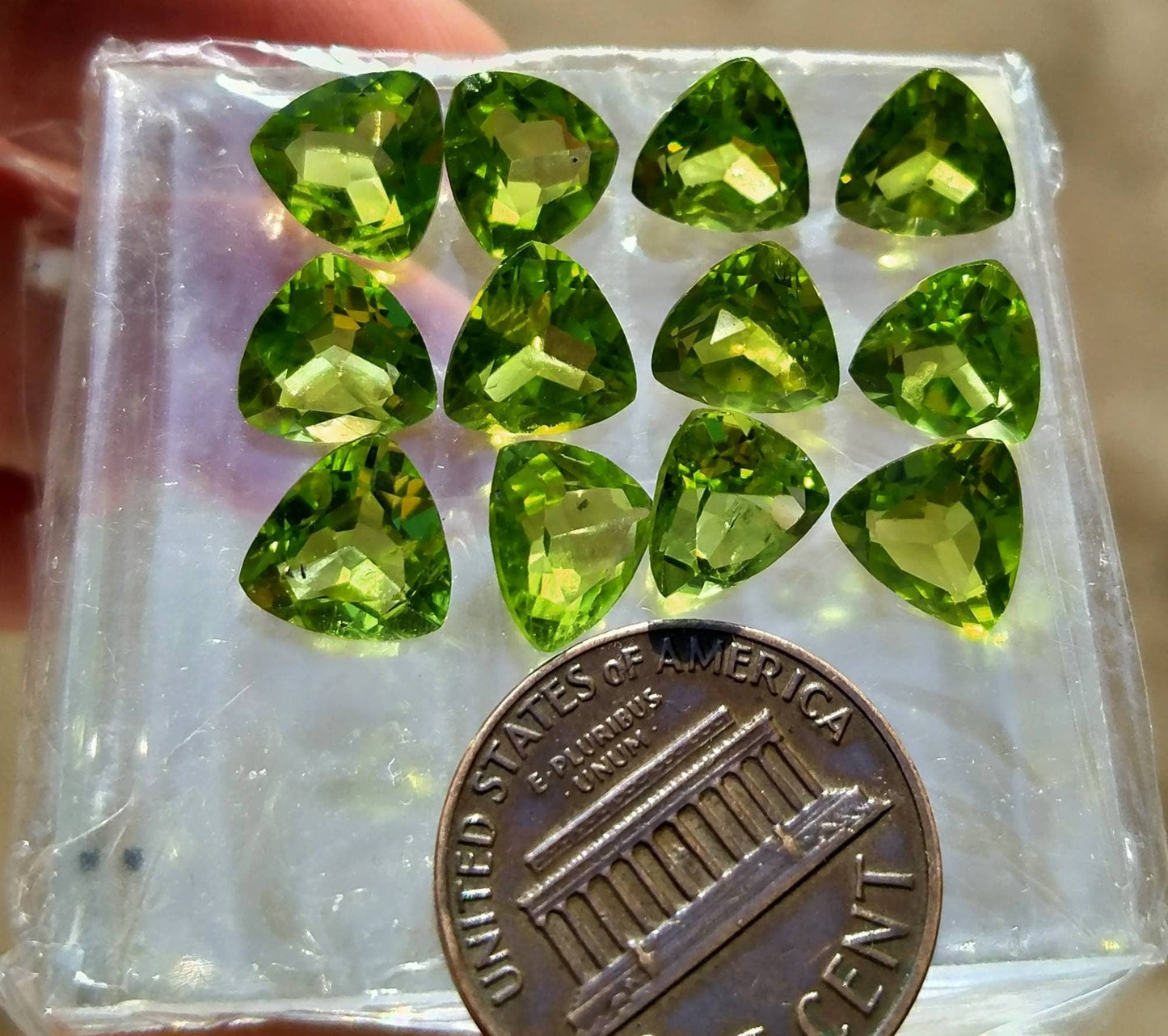 ARSAA GEMS AND MINERALSNatural top quality beautiful faceted trillion shape 22 carats green peridot gems - Premium  from ARSAA GEMS AND MINERALS - Just $150.00! Shop now at ARSAA GEMS AND MINERALS