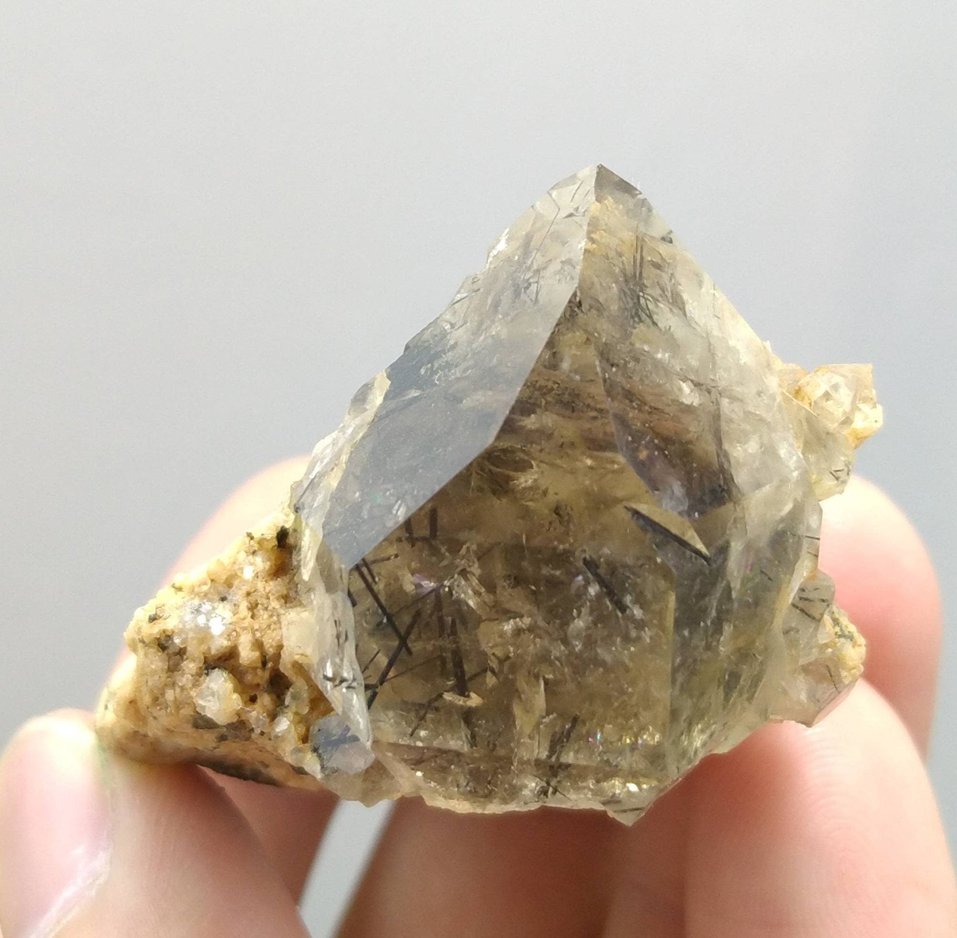ARSAA GEMS AND MINERALSNatural aesthetic terminated single on matrix Riebeckite included quartz cluster from zagi mountain KP Pakistan, weight, 59.2 grams - Premium  from ARSAA GEMS AND MINERALS - Just $60.00! Shop now at ARSAA GEMS AND MINERALS
