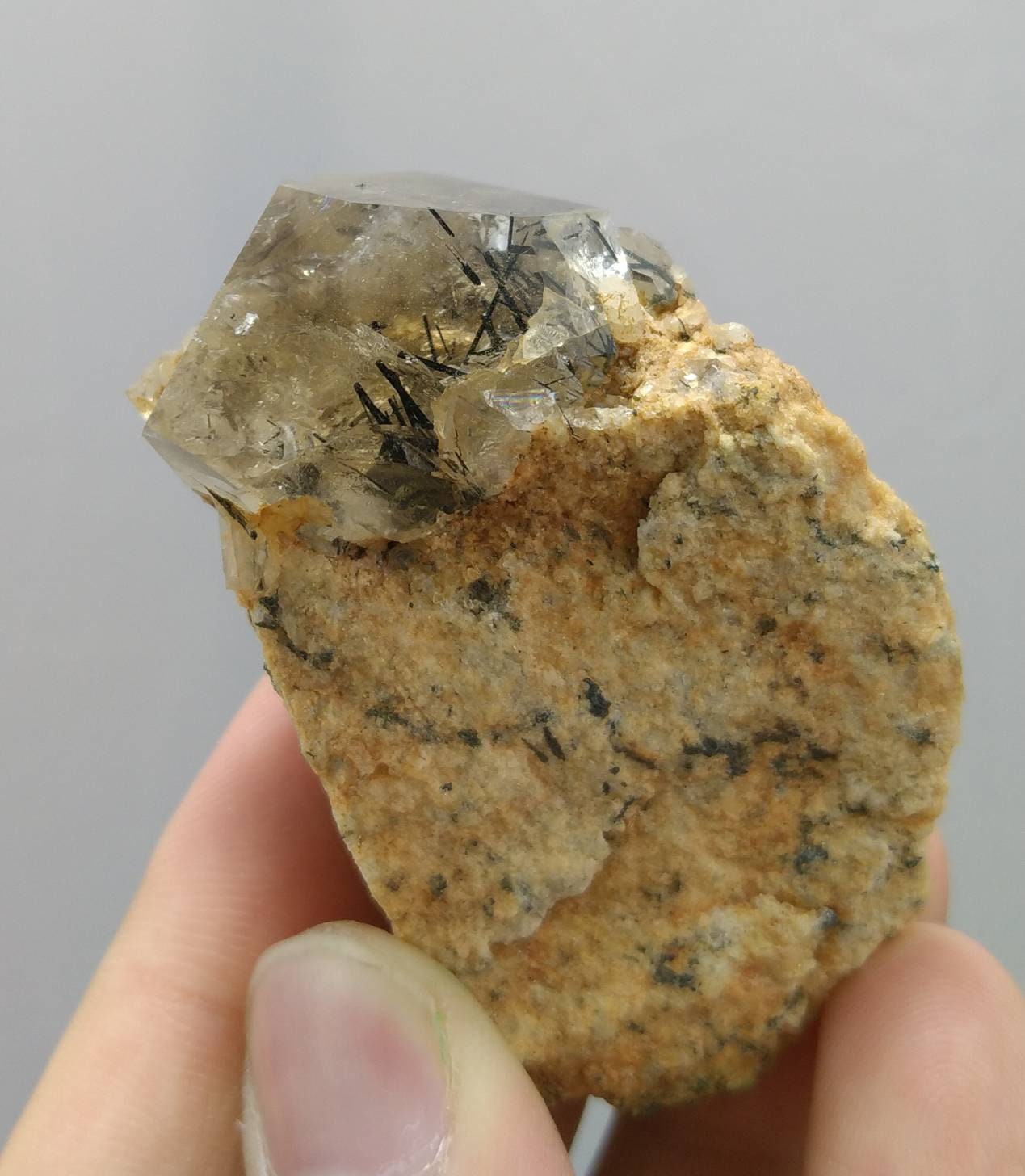 ARSAA GEMS AND MINERALSNatural aesthetic terminated single on matrix Riebeckite included quartz cluster from zagi mountain KP Pakistan, weight, 59.2 grams - Premium  from ARSAA GEMS AND MINERALS - Just $60.00! Shop now at ARSAA GEMS AND MINERALS