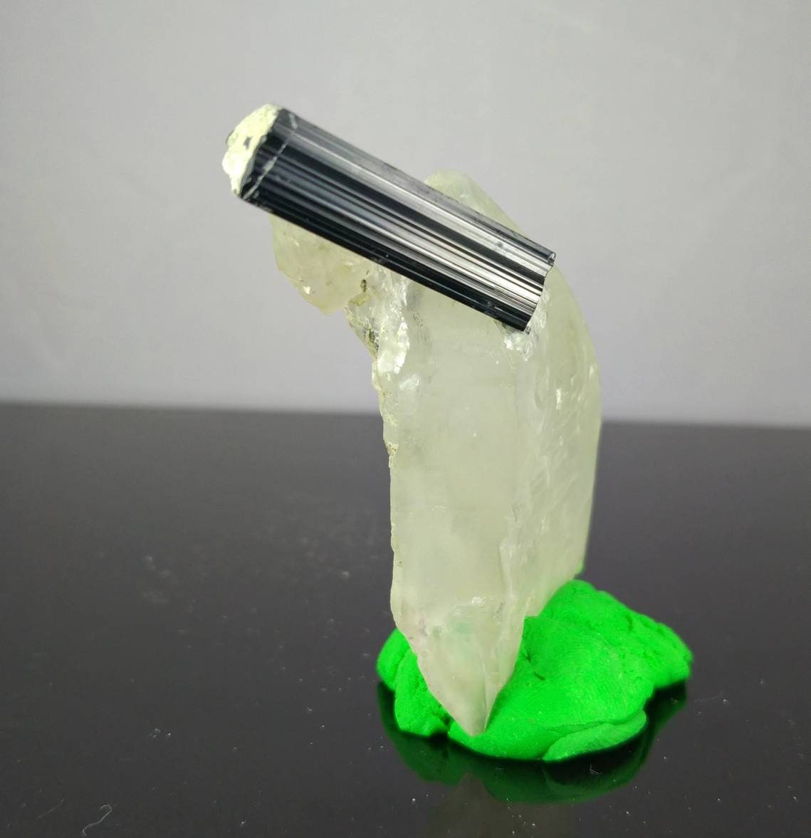 ARSAA GEMS AND MINERALSNatural fine quality terminated on matrix black tourmaline with quartz crystal from Pakistan, weight 45.2 grams - Premium  from ARSAA GEMS AND MINERALS - Just $45.00! Shop now at ARSAA GEMS AND MINERALS