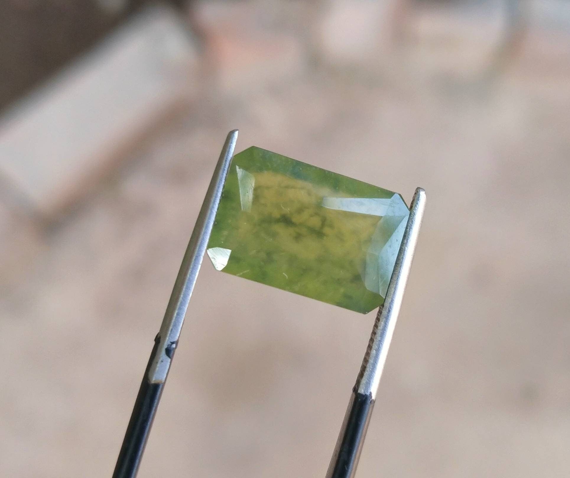 ARSAA GEMS AND MINERALSNatural fine quality beautiful 5 carats radiant cut shape faceted green hydrograssular garnet gem - Premium  from ARSAA GEMS AND MINERALS - Just $10.00! Shop now at ARSAA GEMS AND MINERALS