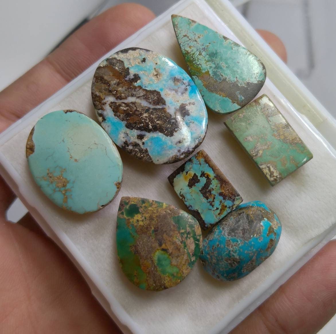 ARSAA GEMS AND MINERALSNatural fine quality beautiful 157 Carats untreated unheated unStabilized mostly flat tops small lot of turquoise Cabochons - Premium  from ARSAA GEMS AND MINERALS - Just $90.00! Shop now at ARSAA GEMS AND MINERALS