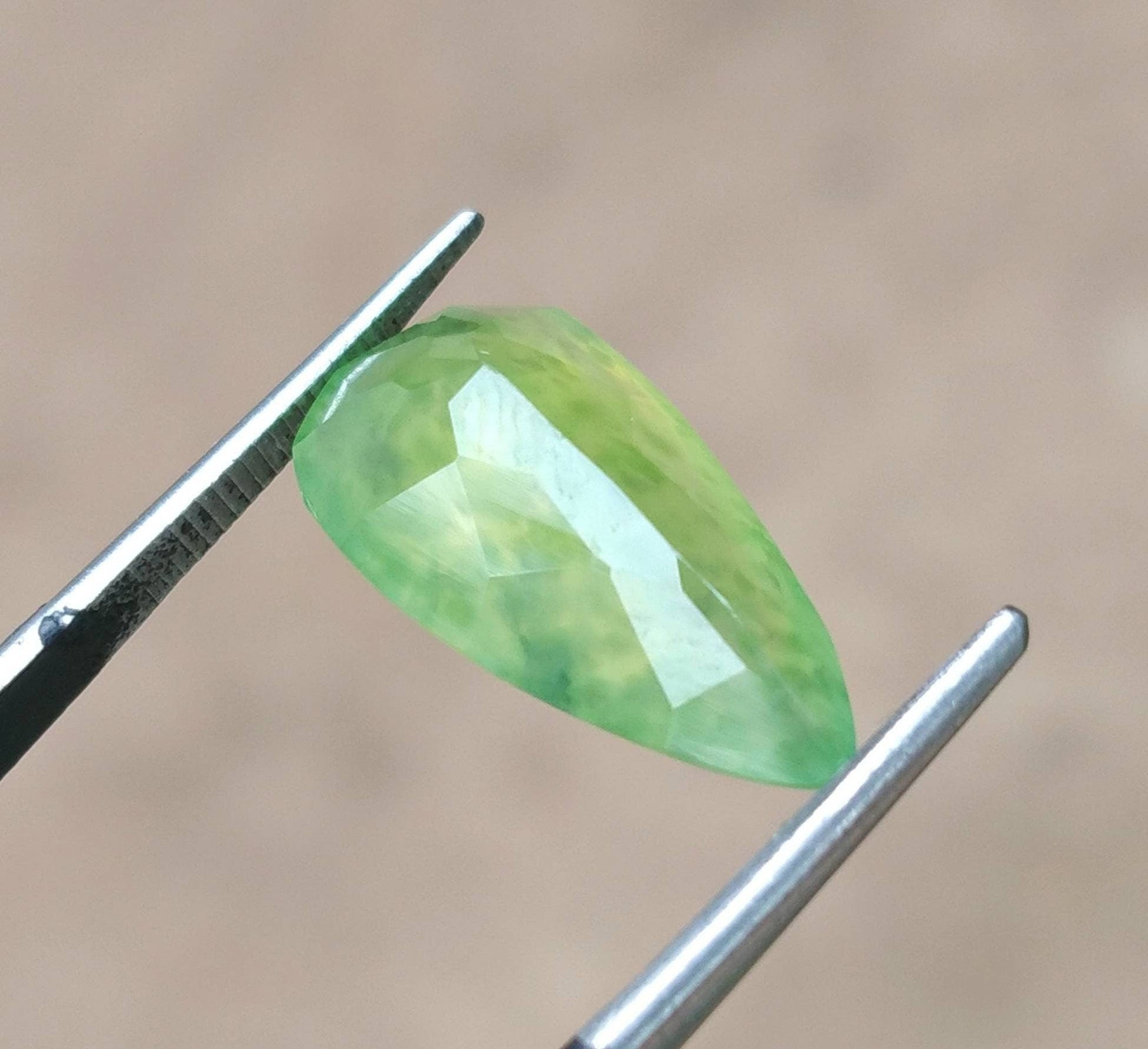 ARSAA GEMS AND MINERALSNatural fine quality beautiful 6.5 carats pear shape green hydrograssular garnet gem - Premium  from ARSAA GEMS AND MINERALS - Just $13.00! Shop now at ARSAA GEMS AND MINERALS