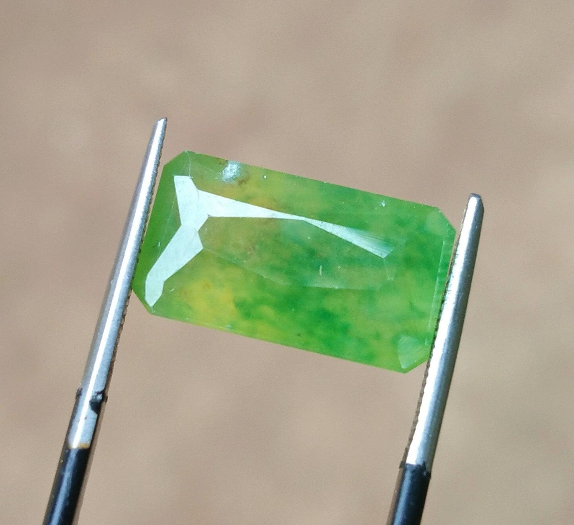 ARSAA GEMS AND MINERALSNatural fine quality beautiful 9.5 carats radiant cut shape green hydrograssular garnet gem - Premium  from ARSAA GEMS AND MINERALS - Just $19.00! Shop now at ARSAA GEMS AND MINERALS