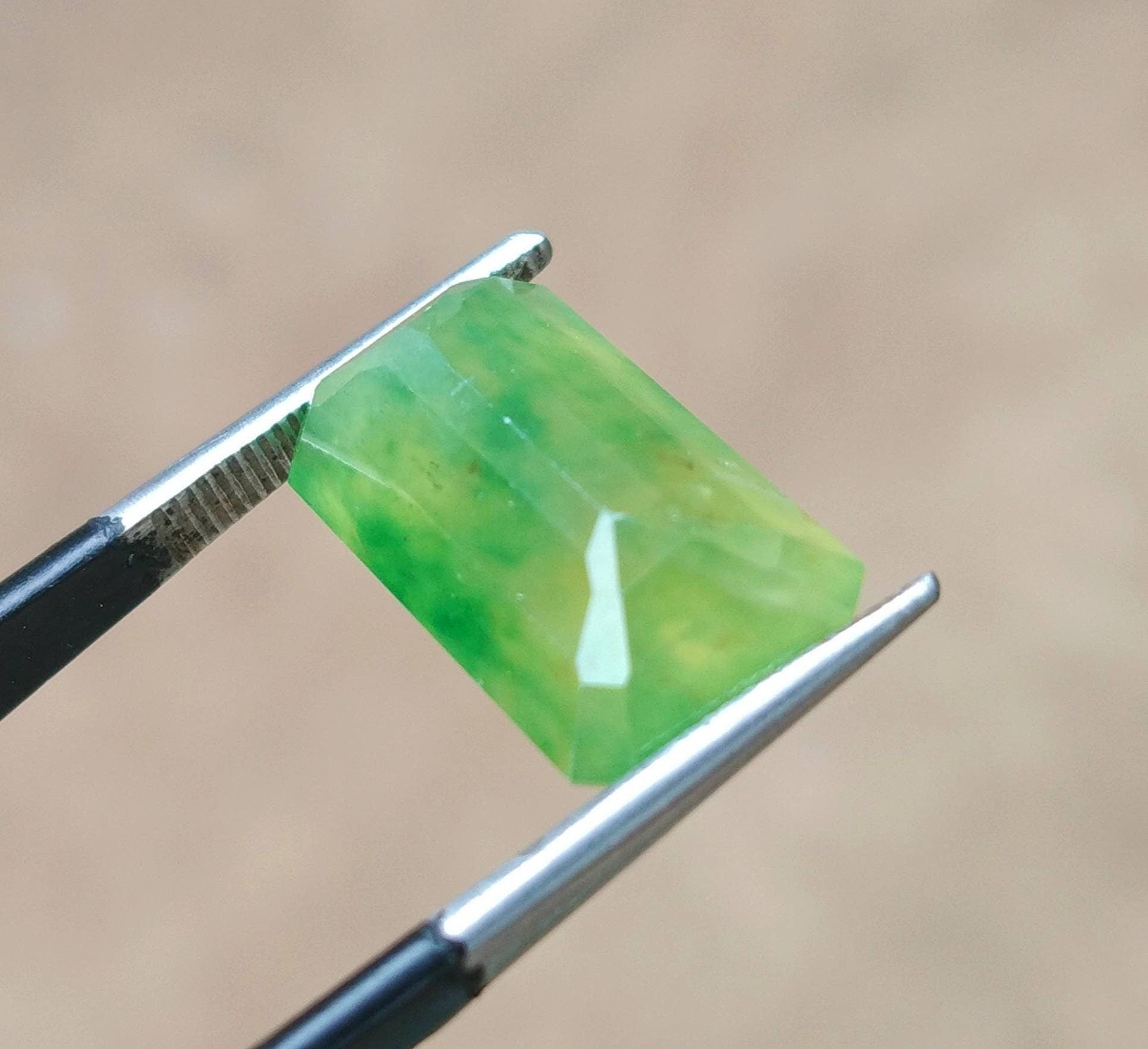 ARSAA GEMS AND MINERALSNatural fine quality beautiful 9.5 carats radiant cut shape green hydrograssular garnet gem - Premium  from ARSAA GEMS AND MINERALS - Just $19.00! Shop now at ARSAA GEMS AND MINERALS