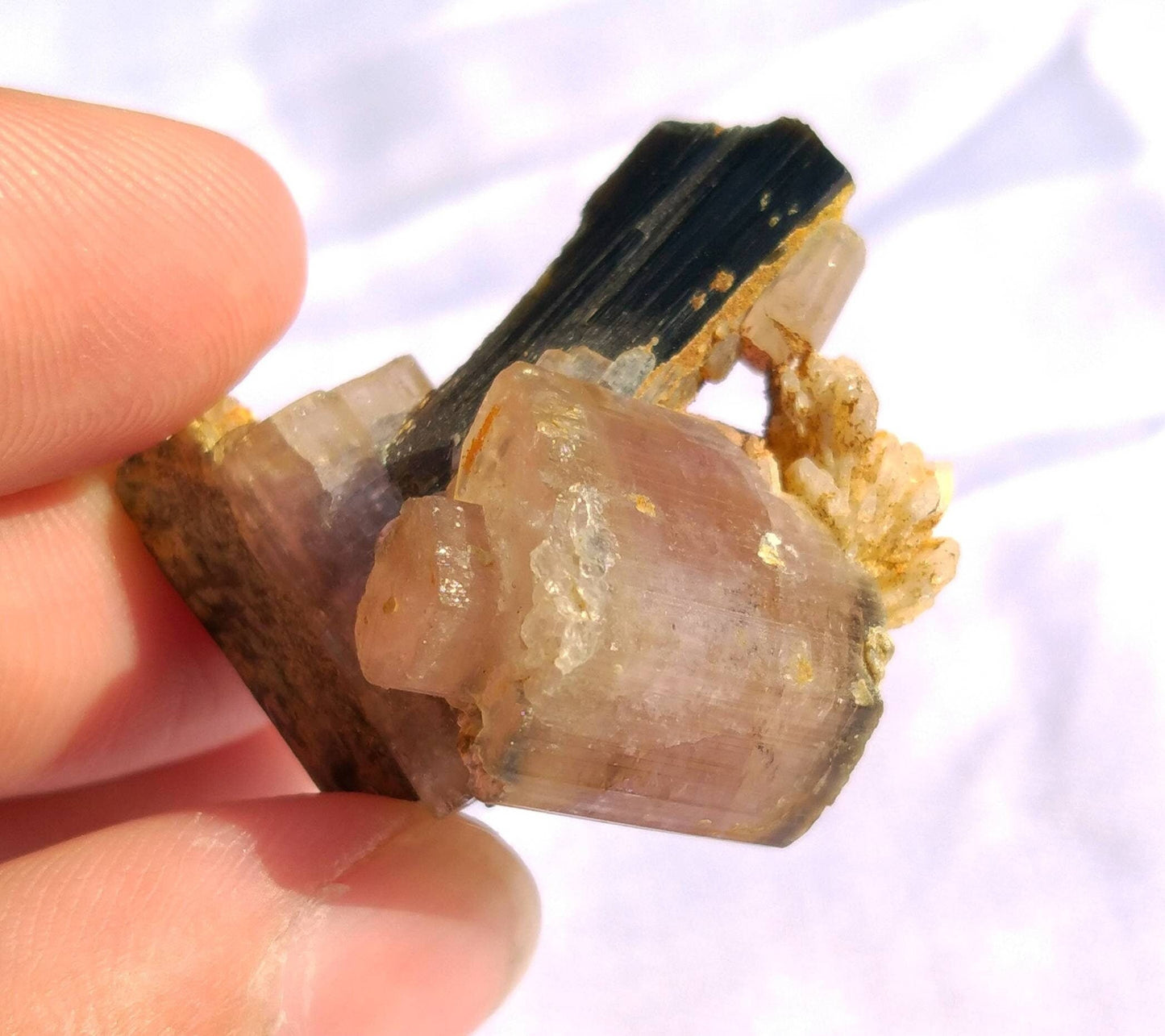 ARSAA GEMS AND MINERALSNatural top quality beautiful 13.8 grams pink apatite with black tourmaline crystal - Premium  from ARSAA GEMS AND MINERALS - Just $40.00! Shop now at ARSAA GEMS AND MINERALS