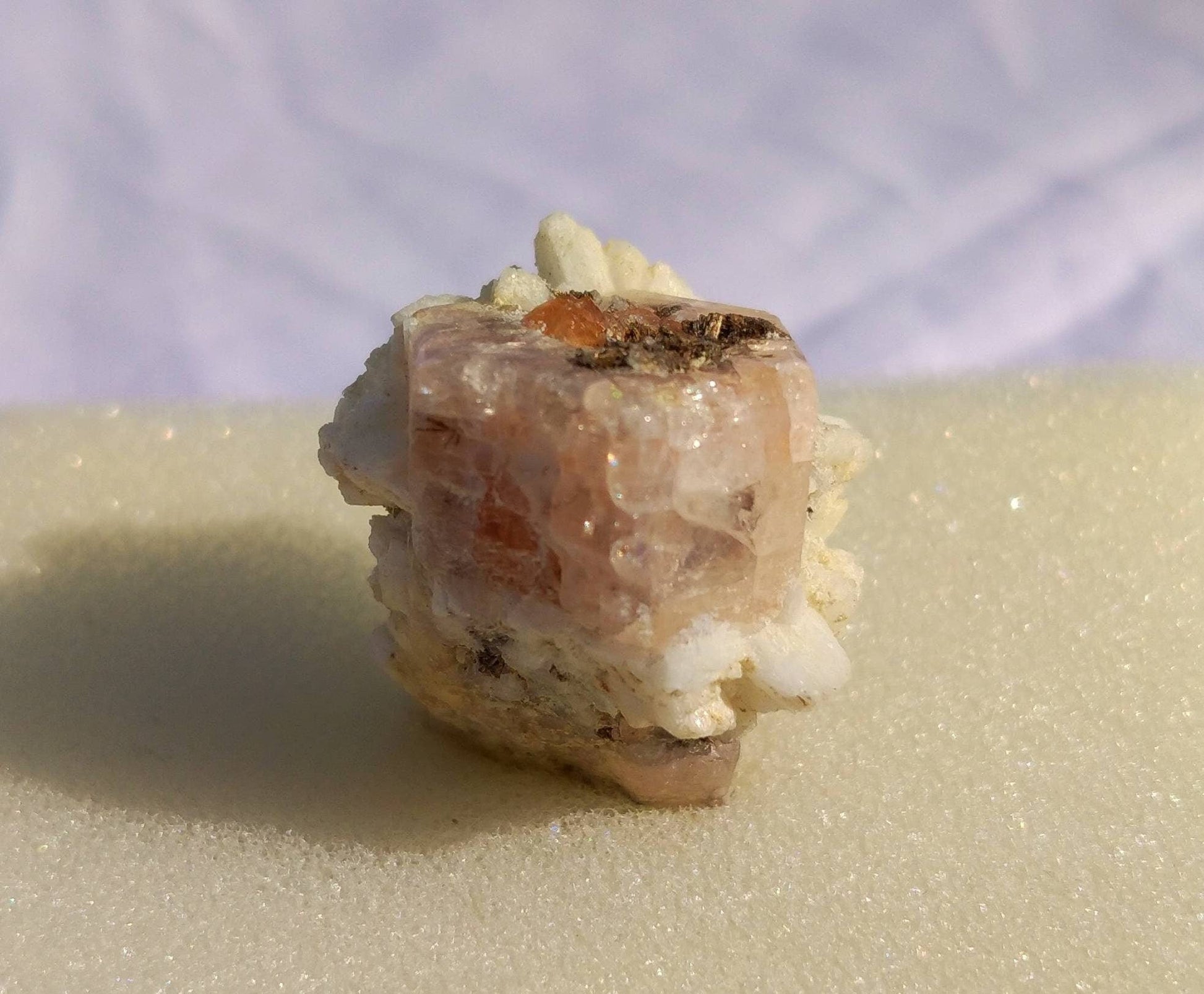 ARSAA GEMS AND MINERALSNatural top quality 16 grams rutile cluster, spessartite garnet on flourescent Apatite combo crystal specimen - Premium  from ARSAA GEMS AND MINERALS - Just $50.00! Shop now at ARSAA GEMS AND MINERALS