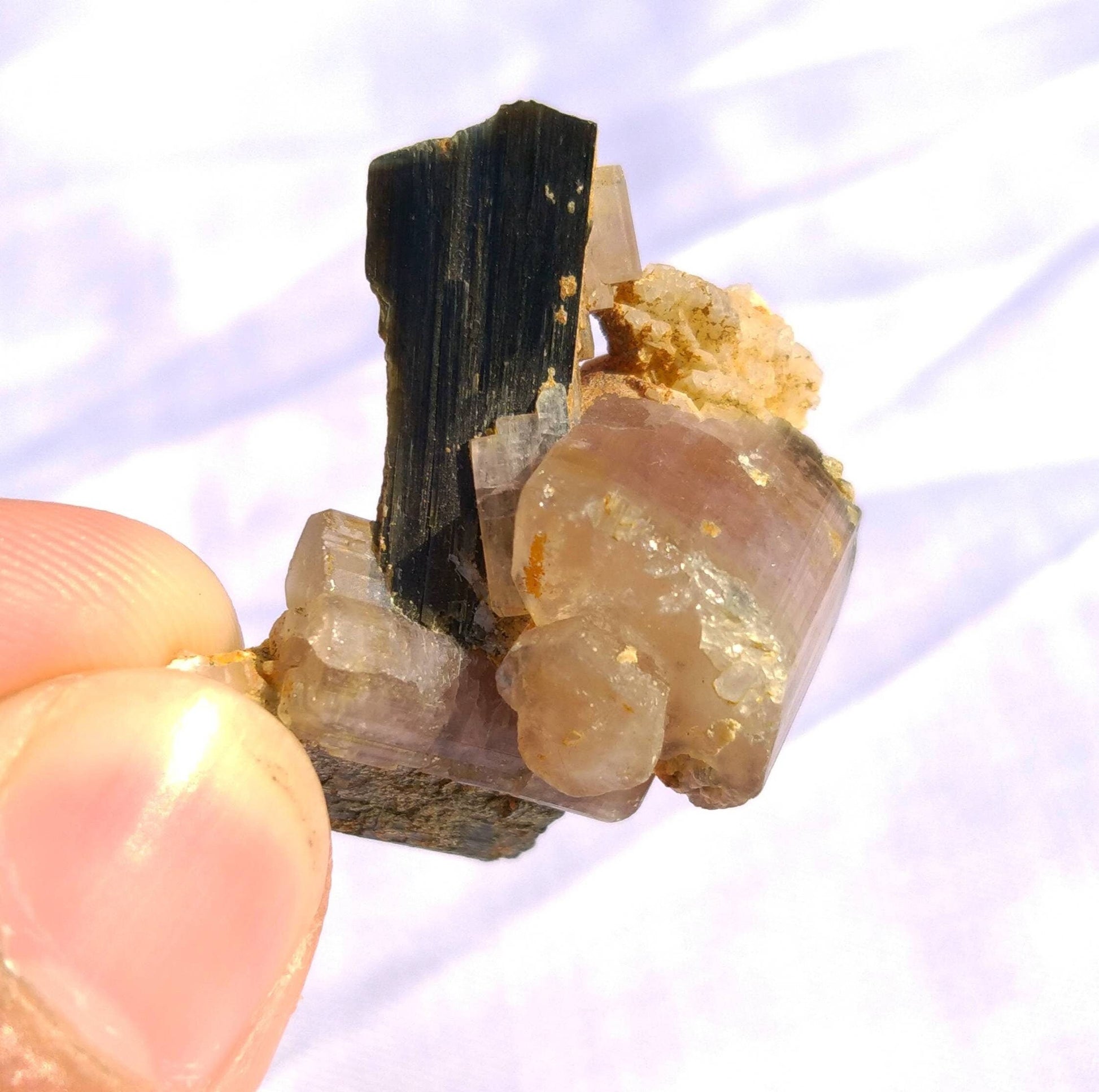 ARSAA GEMS AND MINERALSNatural top quality beautiful 13.8 grams pink apatite with black tourmaline crystal - Premium  from ARSAA GEMS AND MINERALS - Just $40.00! Shop now at ARSAA GEMS AND MINERALS