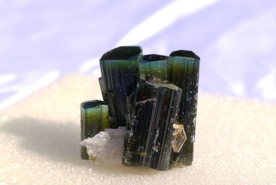 ARSAA GEMS AND MINERALSNatural top quality beautiful 6.8 grams Green caps tourmaline cluster - Premium  from ARSAA GEMS AND MINERALS - Just $60.00! Shop now at ARSAA GEMS AND MINERALS