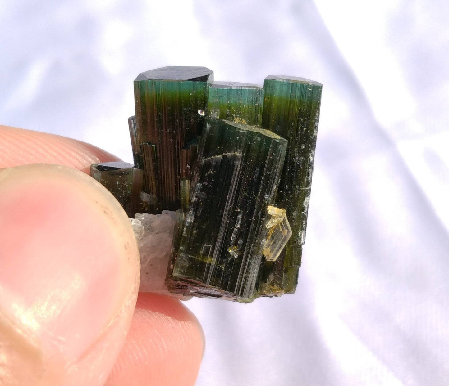 ARSAA GEMS AND MINERALSNatural top quality beautiful 6.8 grams Green caps tourmaline cluster - Premium  from ARSAA GEMS AND MINERALS - Just $60.00! Shop now at ARSAA GEMS AND MINERALS