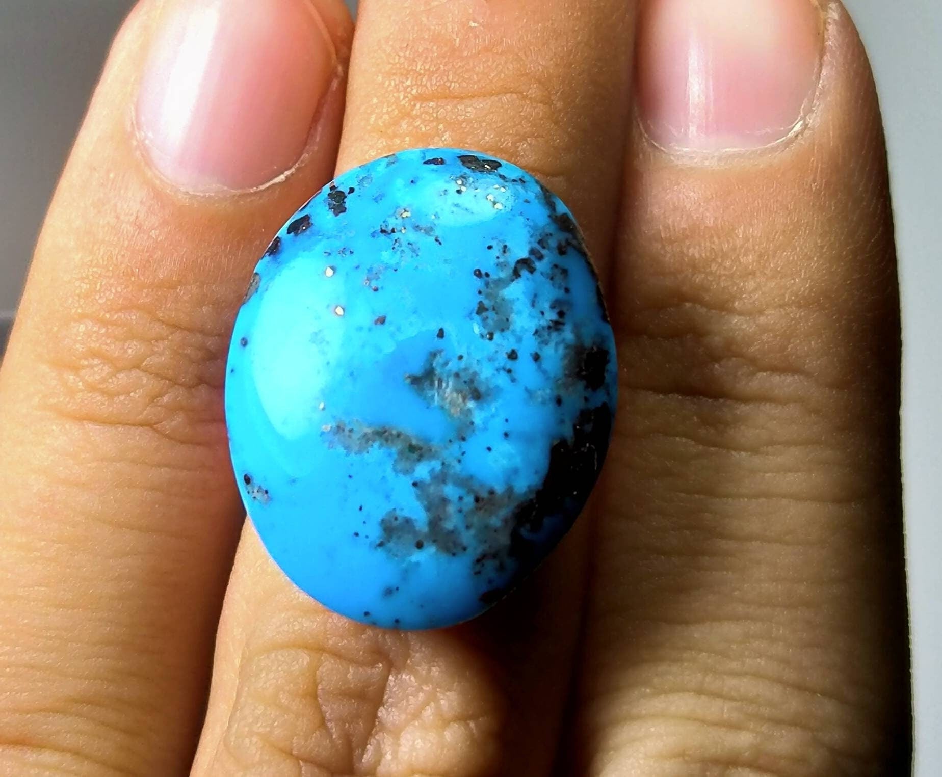 ARSAA GEMS AND MINERALSNatural good quality ring size turquoise with pyrite cabochon - Premium  from ARSAA GEMS AND MINERALS - Just $20.00! Shop now at ARSAA GEMS AND MINERALS