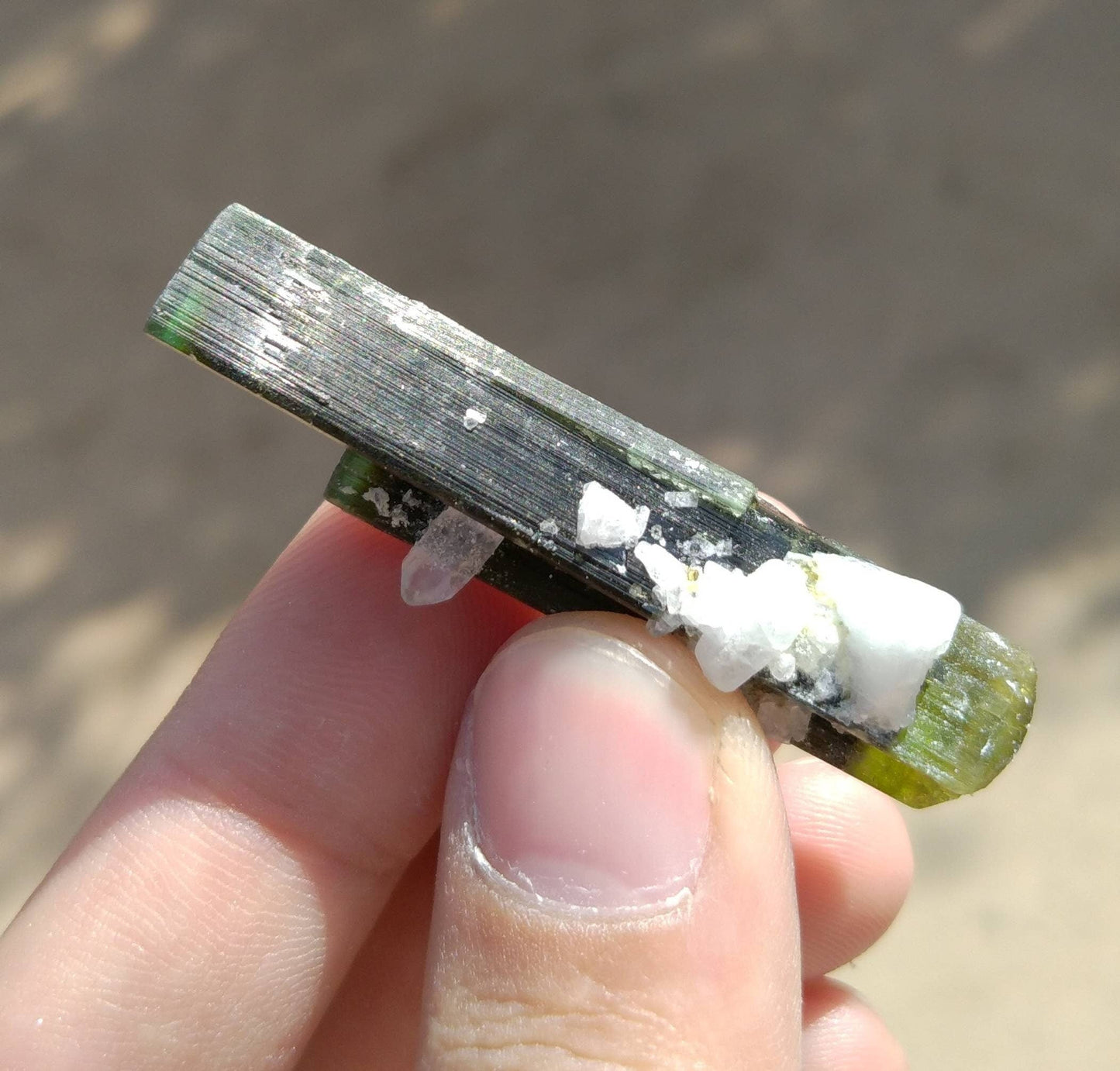 ARSAA GEMS AND MINERALSNatural top quality beautiful 11 grams terminated twins double green cap Tourmaline crystal - Premium  from ARSAA GEMS AND MINERALS - Just $55.00! Shop now at ARSAA GEMS AND MINERALS
