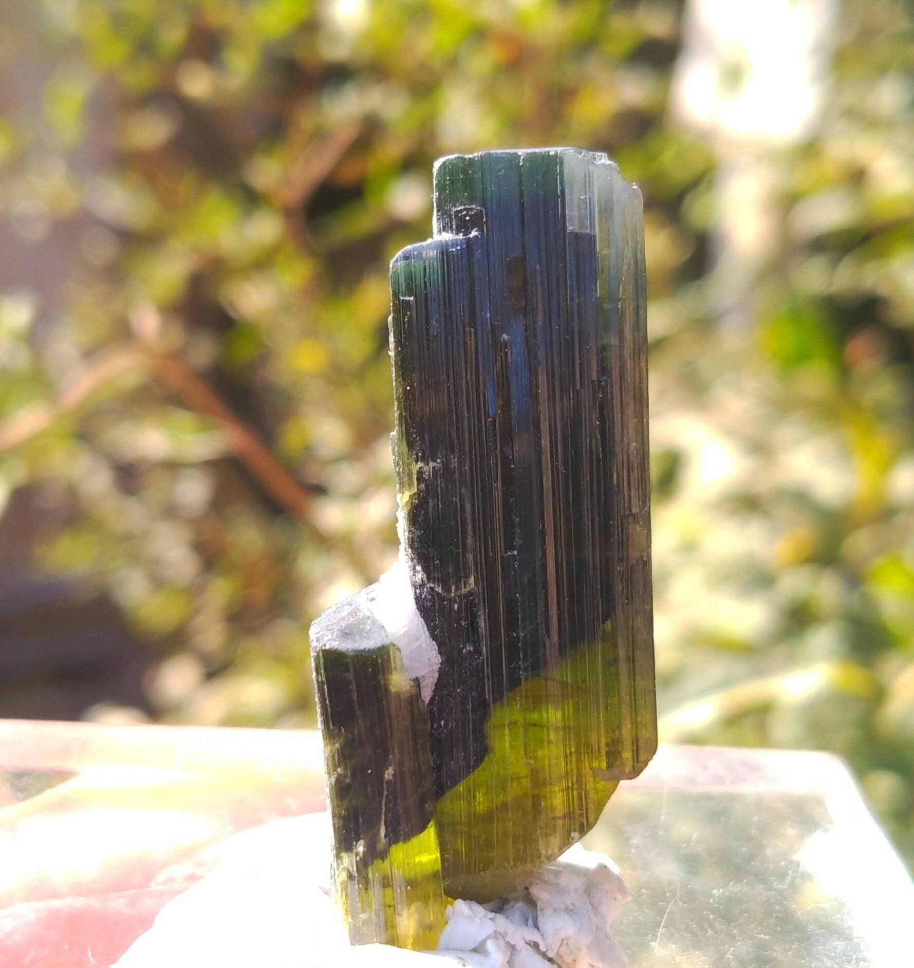 ARSAA GEMS AND MINERALSNatural top quality beautiful 12.1 grams double terminated double sided green cap Tourmaline crystal - Premium  from ARSAA GEMS AND MINERALS - Just $60.00! Shop now at ARSAA GEMS AND MINERALS