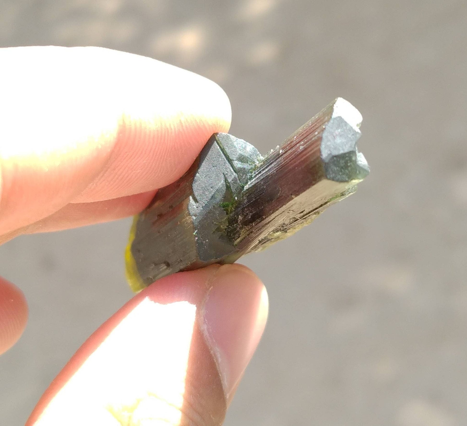 ARSAA GEMS AND MINERALSNatural top quality beautiful 14 grams double terminated double sided green cap Tourmaline crystal - Premium  from ARSAA GEMS AND MINERALS - Just $70.00! Shop now at ARSAA GEMS AND MINERALS