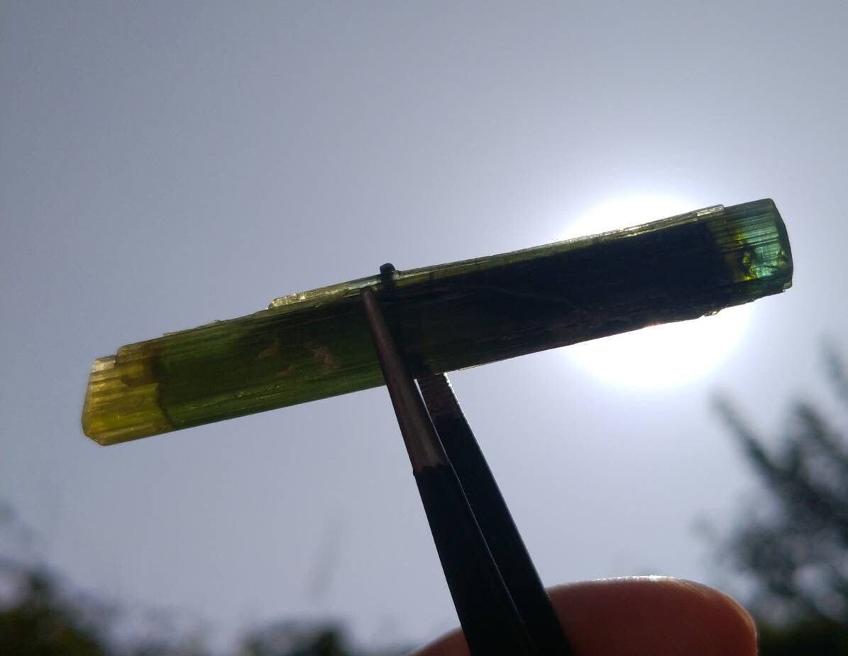 ARSAA GEMS AND MINERALSNatural top quality beautiful 6.6 grams double terminated double sided green cap Tourmaline crystal - Premium  from ARSAA GEMS AND MINERALS - Just $35.00! Shop now at ARSAA GEMS AND MINERALS