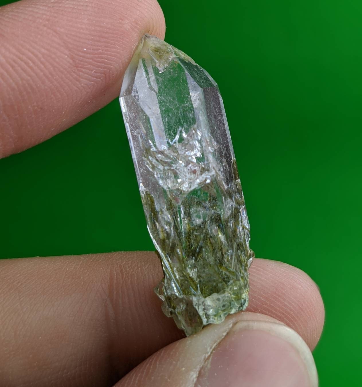 ARSAA GEMS AND MINERALSEpidote included quartz crystal from Balochistan Pakistan , Nice termination clear with beautiful epidote inclusion - Premium  from ARSAA GEMS AND MINERALS - Just $20.00! Shop now at ARSAA GEMS AND MINERALS