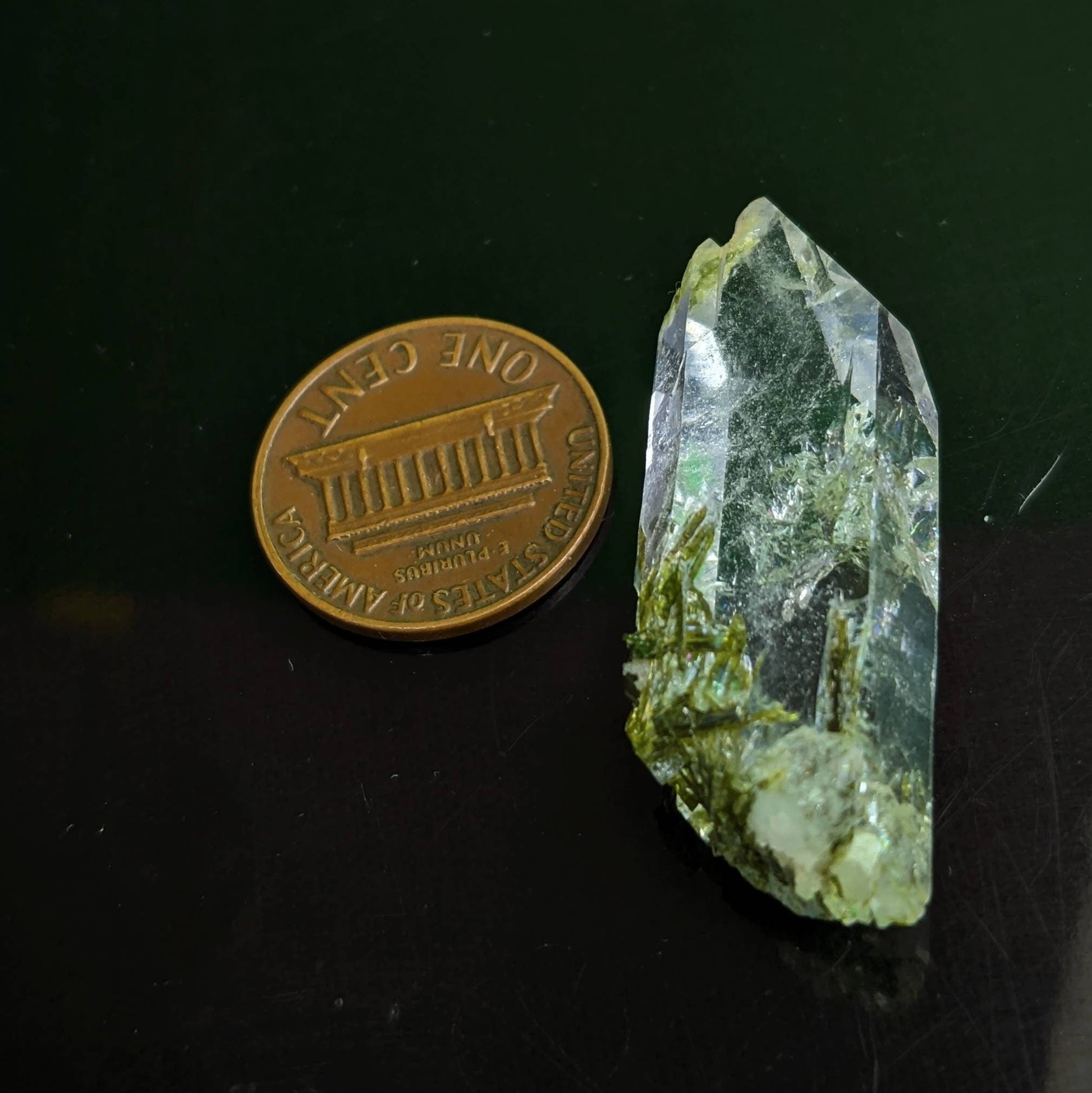 ARSAA GEMS AND MINERALSEpidote included quartz crystal from Balochistan Pakistan , Nice termination clear with beautiful epidote inclusion - Premium  from ARSAA GEMS AND MINERALS - Just $20.00! Shop now at ARSAA GEMS AND MINERALS