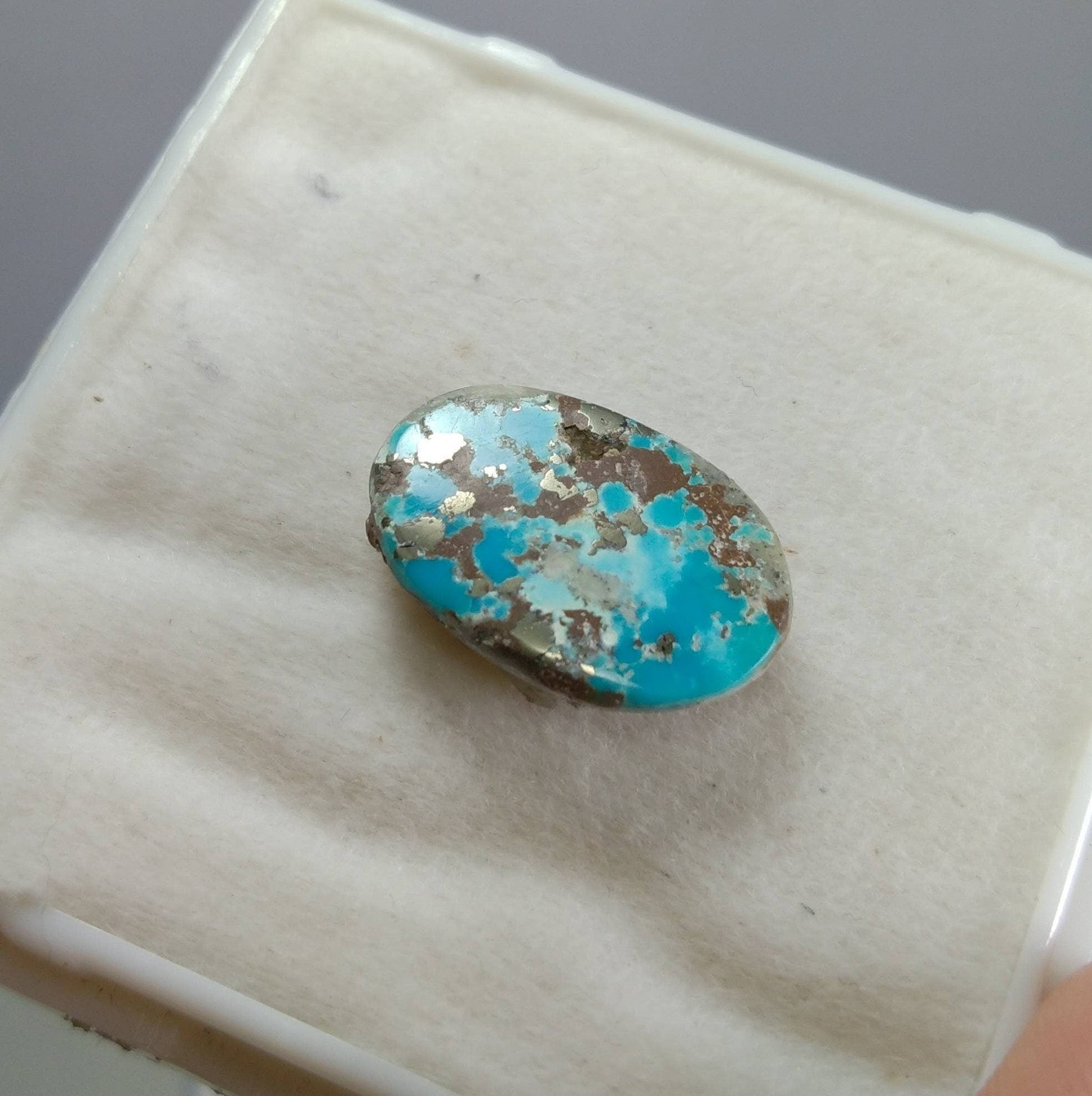 ARSAA GEMS AND MINERALSNatural fine quality beautiful 15 carats oval shape turquoise with pyrite cabochon - Premium  from ARSAA GEMS AND MINERALS - Just $20.00! Shop now at ARSAA GEMS AND MINERALS