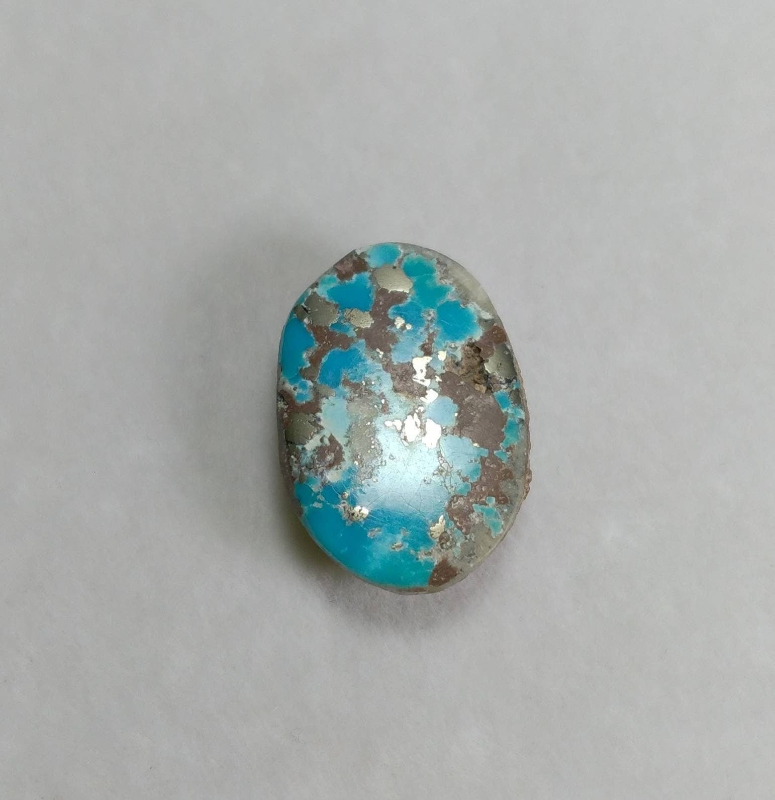 ARSAA GEMS AND MINERALSNatural fine quality beautiful 15 carats oval shape turquoise with pyrite cabochon - Premium  from ARSAA GEMS AND MINERALS - Just $20.00! Shop now at ARSAA GEMS AND MINERALS