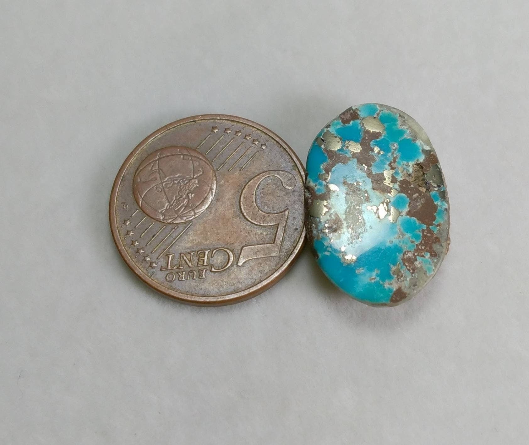 ARSAA GEMS AND MINERALSNatural fine quality beautiful 15 carats oval shape turquoise with pyrite cabochon - Premium  from ARSAA GEMS AND MINERALS - Just $20.00! Shop now at ARSAA GEMS AND MINERALS