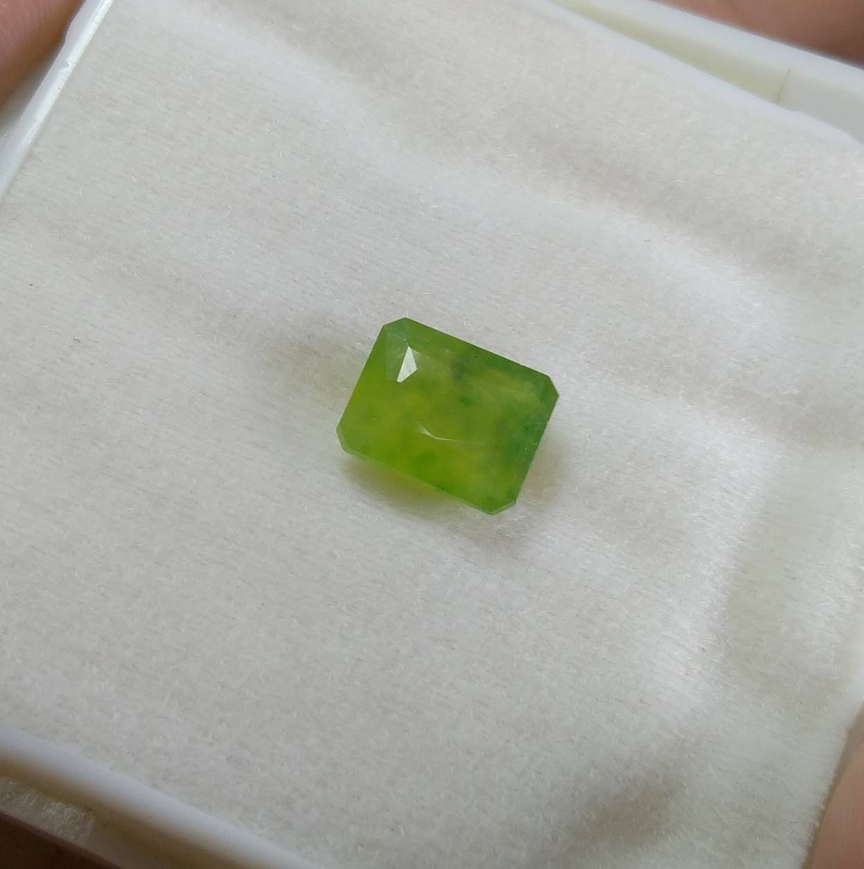 ARSAA GEMS AND MINERALSNatural fine quality beautiful 5.5 carat radiant shape faceted green hydrograssular garnet gem - Premium  from ARSAA GEMS AND MINERALS - Just $12.00! Shop now at ARSAA GEMS AND MINERALS