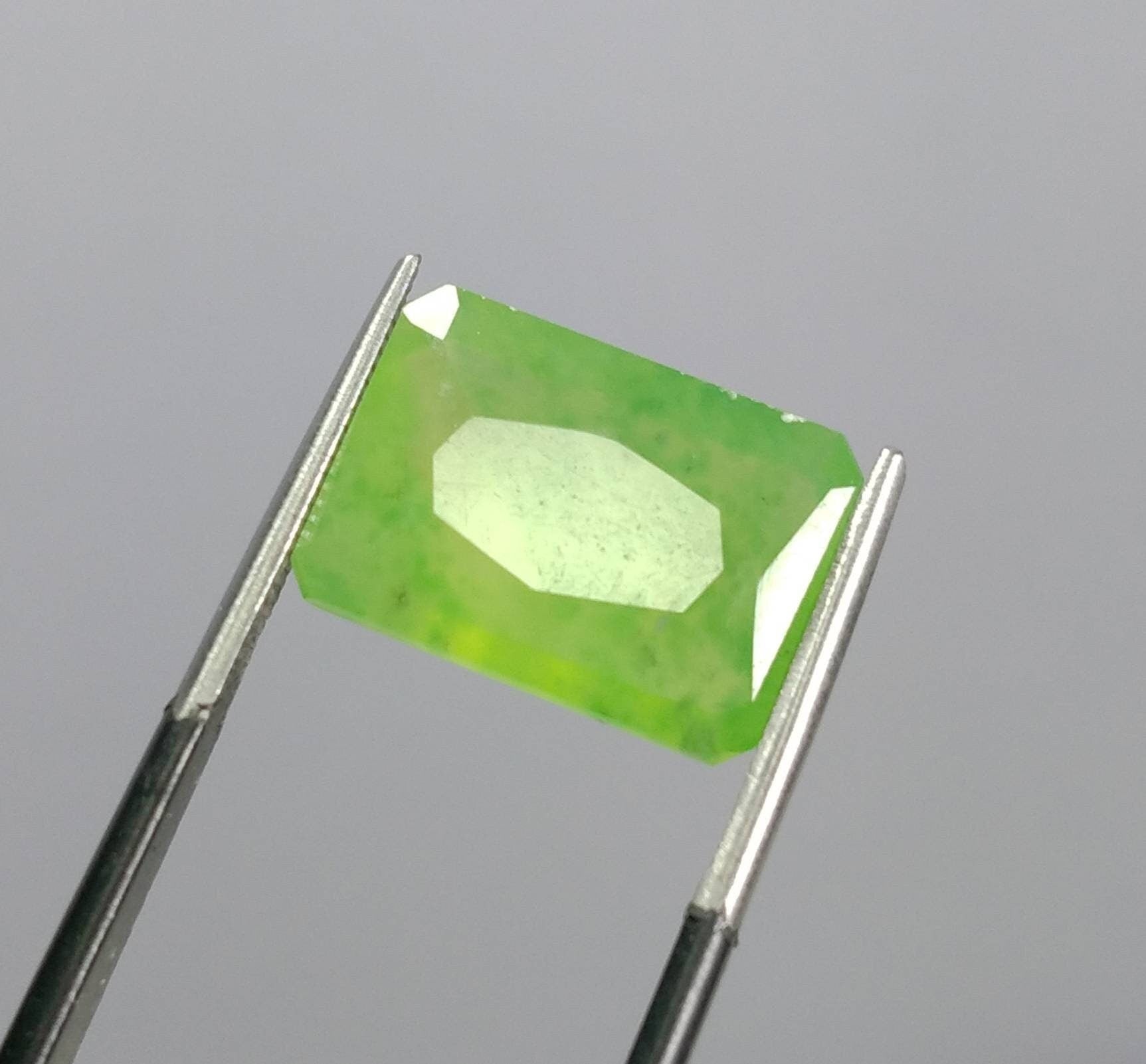ARSAA GEMS AND MINERALSNatural top quality beautiful 7 carat radiant shape faceted hydrograssular green garnet gem - Premium  from ARSAA GEMS AND MINERALS - Just $16.00! Shop now at ARSAA GEMS AND MINERALS