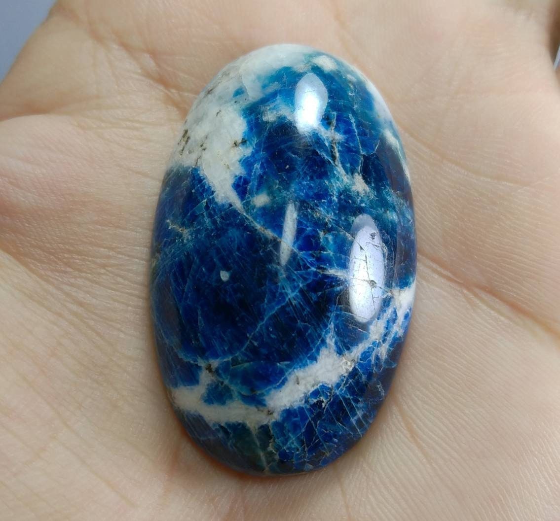 ARSAA GEMS AND MINERALSNatural top quality beautiful 98 carats large size oval shape UV reactive afghan hauyne var.lazurite Cabochon - Premium  from ARSAA GEMS AND MINERALS - Just $95.00! Shop now at ARSAA GEMS AND MINERALS
