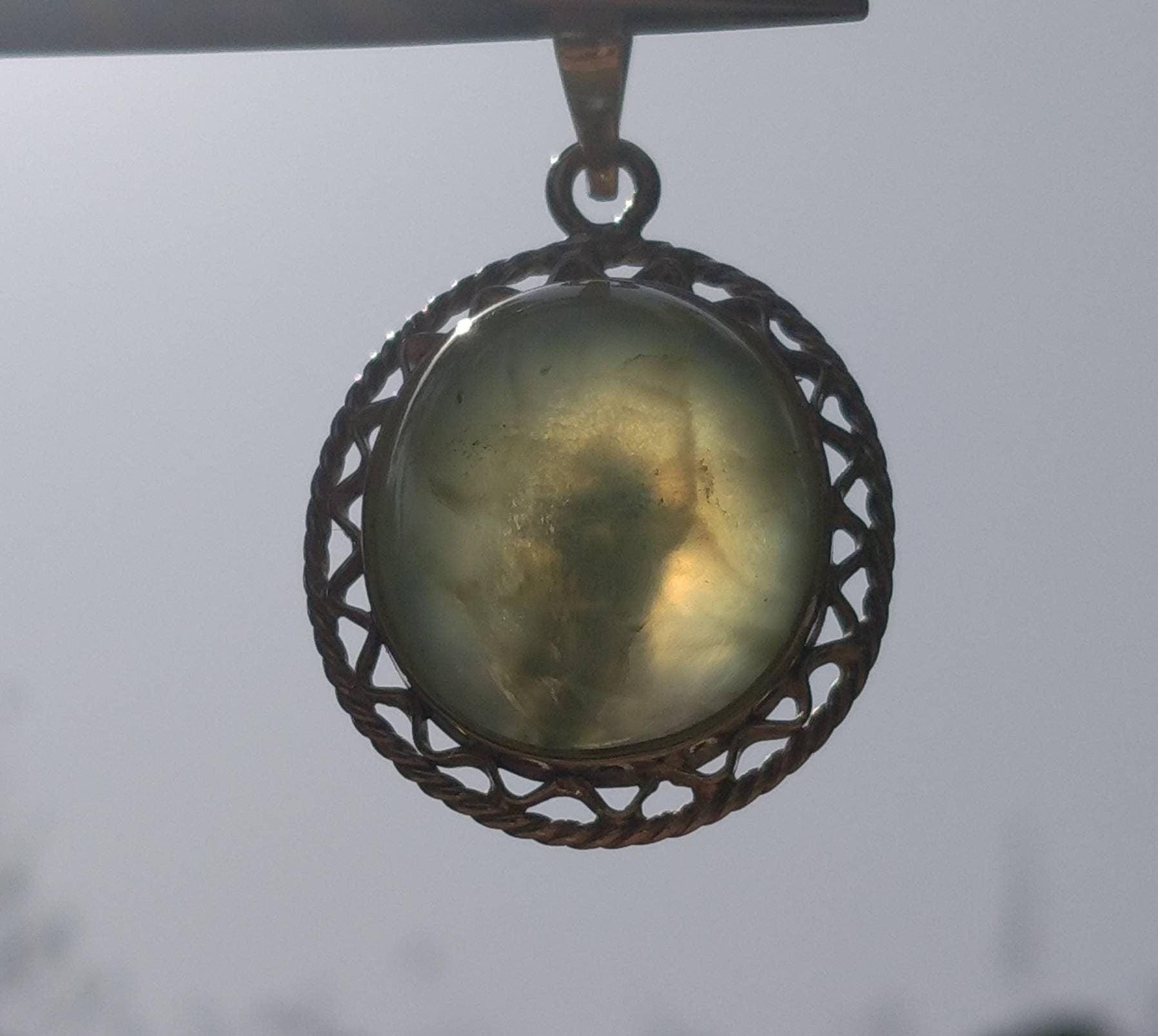 ARSAA GEMS AND MINERALSNatural top quality beautiful amazing prehnite sterling silver pendant - Premium  from ARSAA GEMS AND MINERALS - Just $45.00! Shop now at ARSAA GEMS AND MINERALS