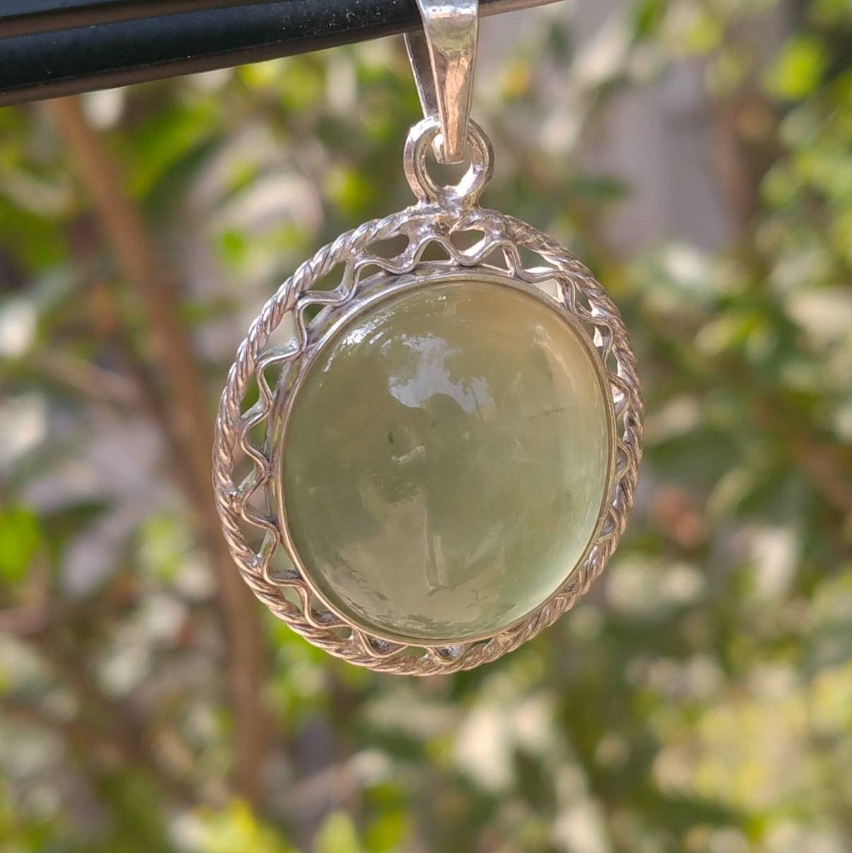 ARSAA GEMS AND MINERALSNatural top quality beautiful amazing prehnite sterling silver pendant - Premium  from ARSAA GEMS AND MINERALS - Just $45.00! Shop now at ARSAA GEMS AND MINERALS