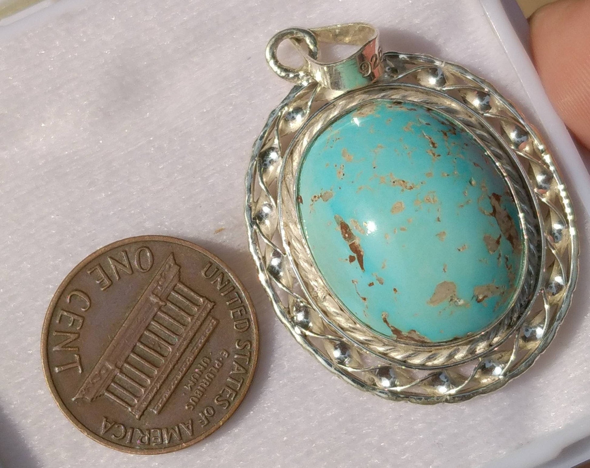 ARSAA GEMS AND MINERALSNatural top Quality beautiful untreated unheated oval shape turquoise sterling silver pendant - Premium  from ARSAA GEMS AND MINERALS - Just $55.00! Shop now at ARSAA GEMS AND MINERALS