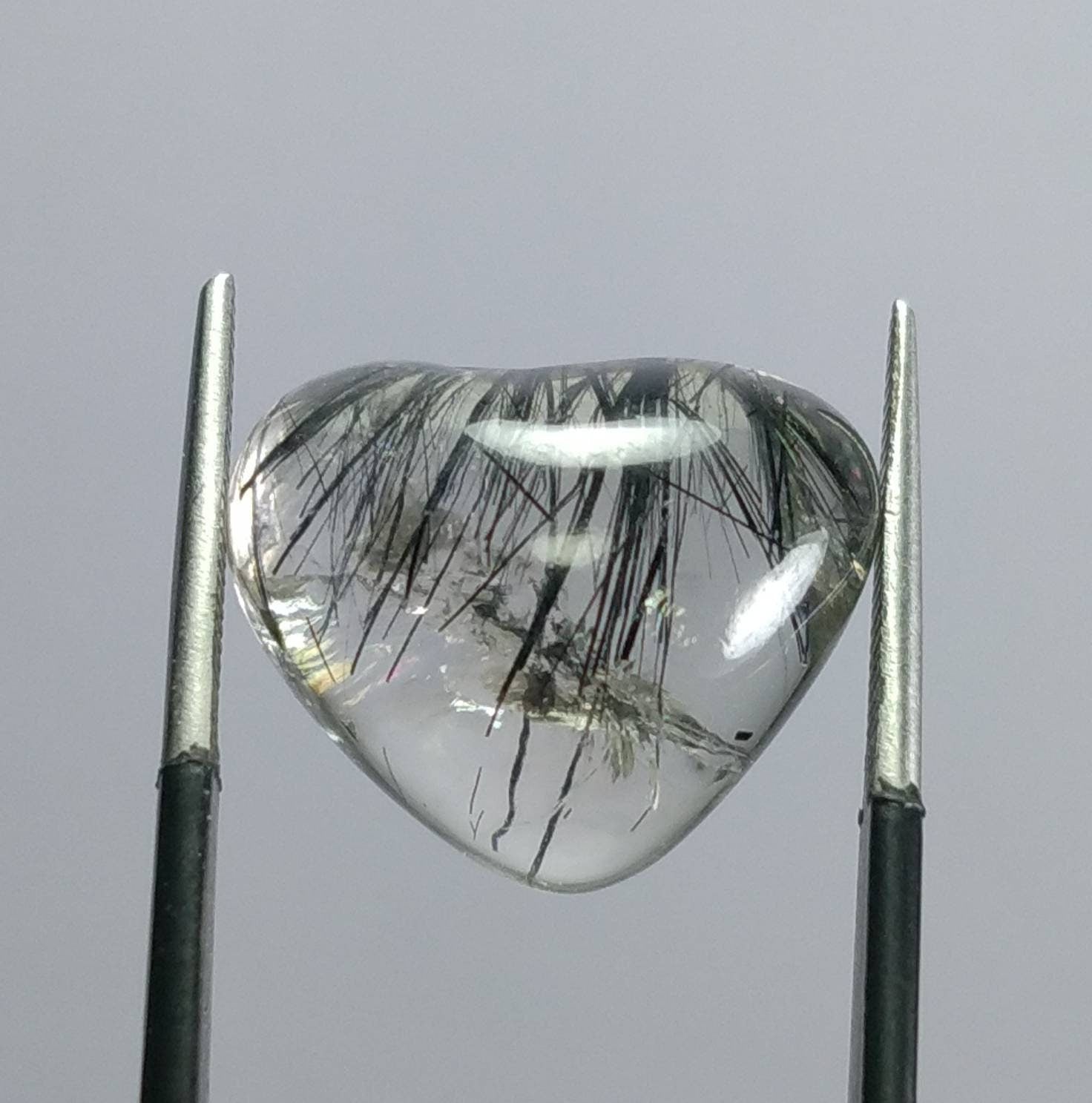 ARSAA GEMS AND MINERALSNatural fine quality beautiful 17 Carat heart shape black Tourmaline included Quartz Cabochon - Premium  from ARSAA GEMS AND MINERALS - Just $15.00! Shop now at ARSAA GEMS AND MINERALS