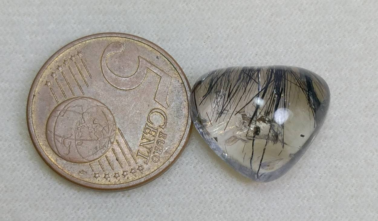 ARSAA GEMS AND MINERALSNatural fine quality beautiful 17 Carat heart shape black Tourmaline included Quartz Cabochon - Premium  from ARSAA GEMS AND MINERALS - Just $15.00! Shop now at ARSAA GEMS AND MINERALS