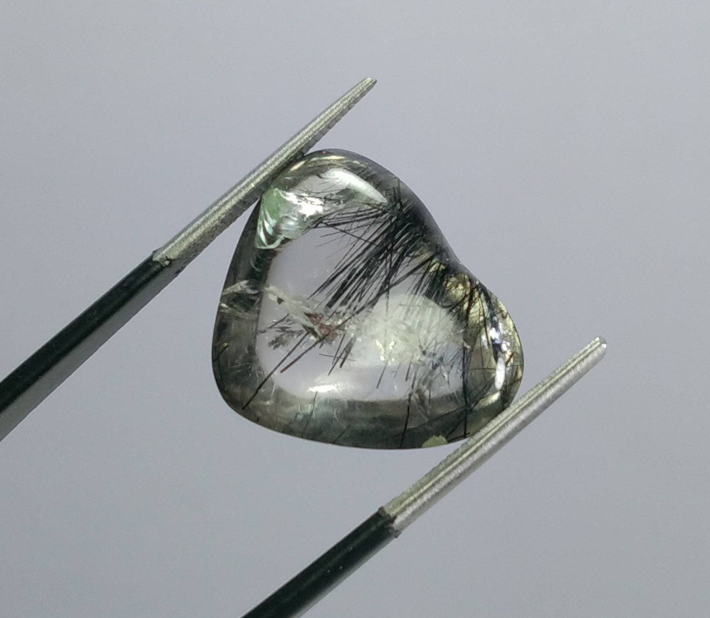 ARSAA GEMS AND MINERALSNatural fine quality beautiful 17 Carat heart shape black Tourmaline included Quartz Cabochon - Premium  from ARSAA GEMS AND MINERALS - Just $15.00! Shop now at ARSAA GEMS AND MINERALS