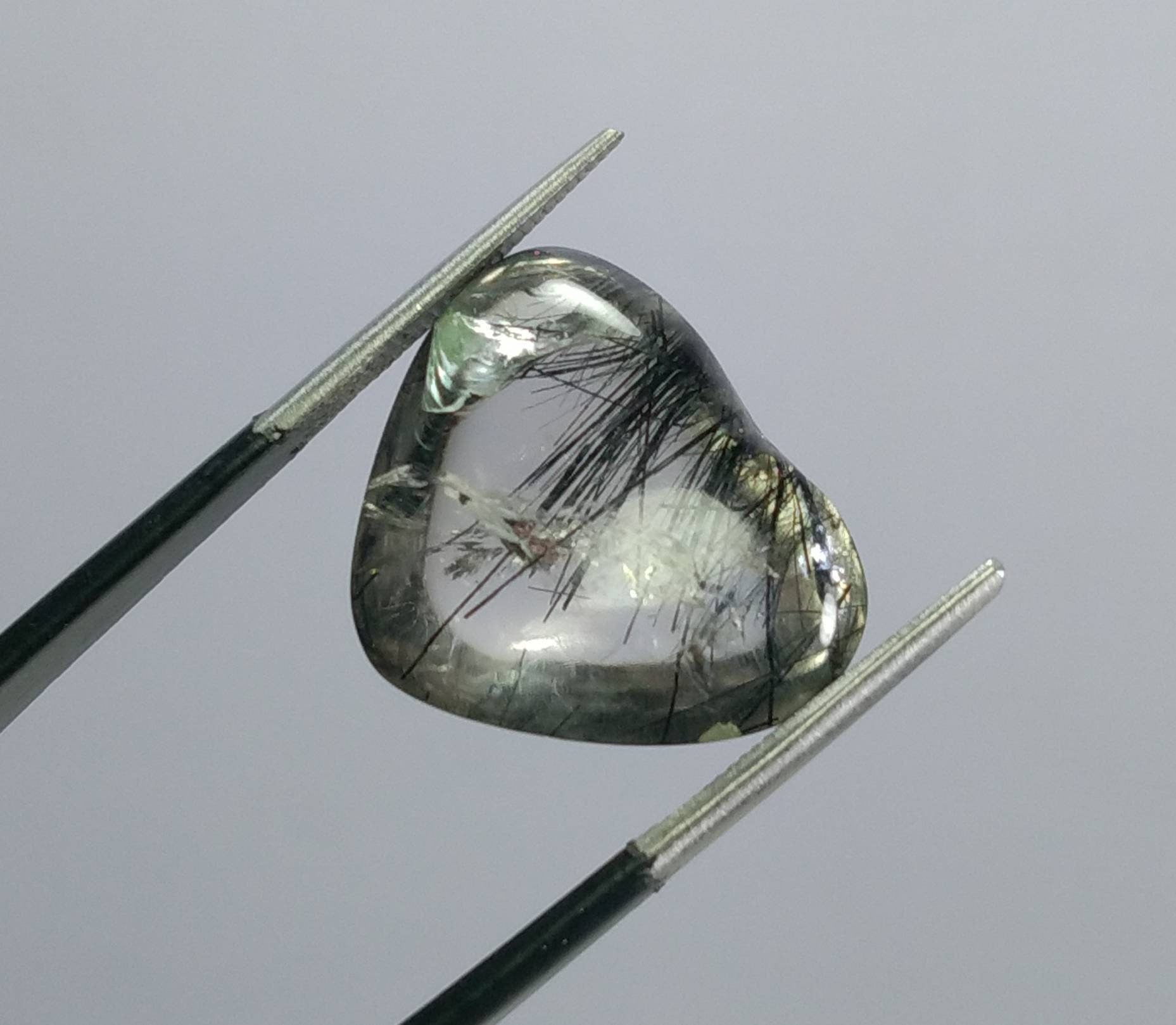 ARSAA GEMS AND MINERALSNatural fine quality beautiful 17 Carat heart shape black Tourmaline included Quartz Cabochon - Premium  from ARSAA GEMS AND MINERALS - Just $15.00! Shop now at ARSAA GEMS AND MINERALS