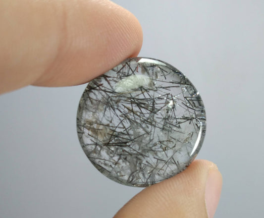ARSAA GEMS AND MINERALSNatural fine quality beautiful 43 carat round shape black Tourmaline included Quartz Cabochon - Premium  from ARSAA GEMS AND MINERALS - Just $25.00! Shop now at ARSAA GEMS AND MINERALS