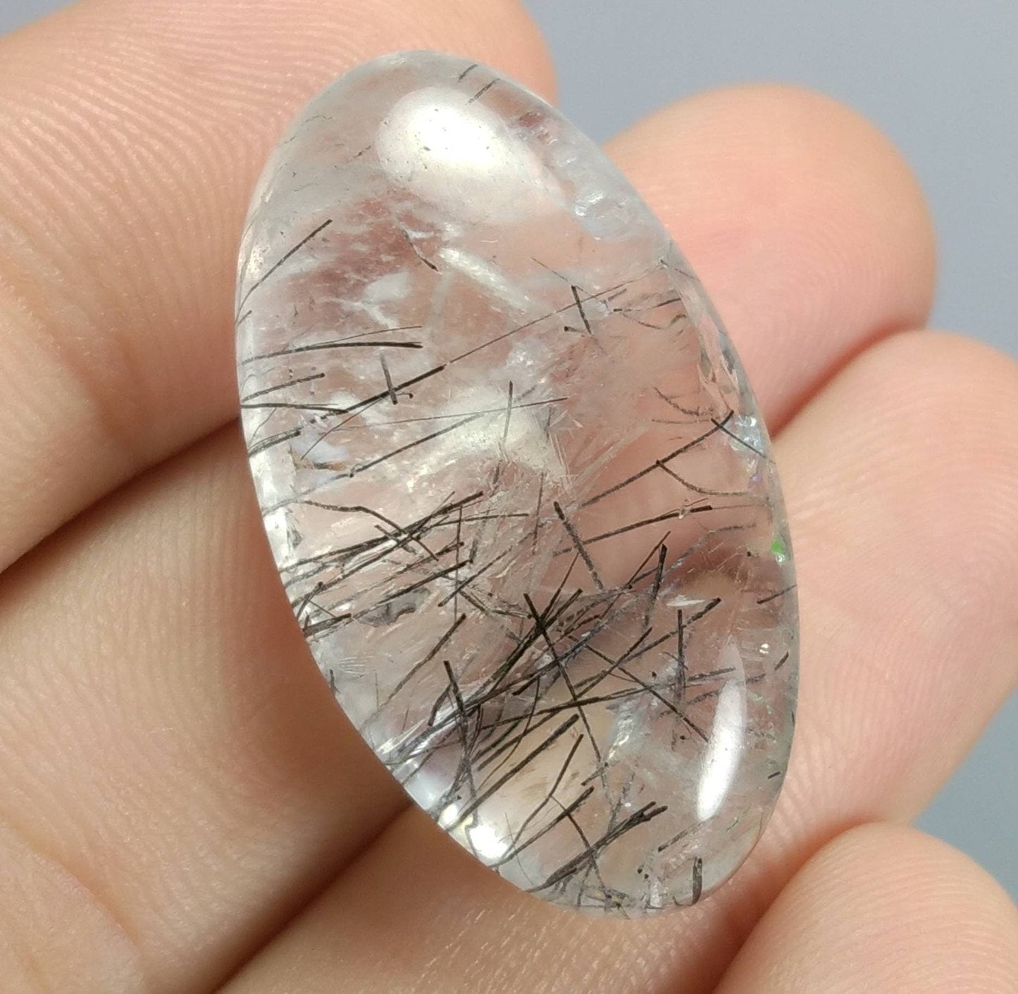ARSAA GEMS AND MINERALSNatural fine quality beautiful 50 Carat oval shape black Tourmaline included quartz Cabochon - Premium  from ARSAA GEMS AND MINERALS - Just $30.00! Shop now at ARSAA GEMS AND MINERALS