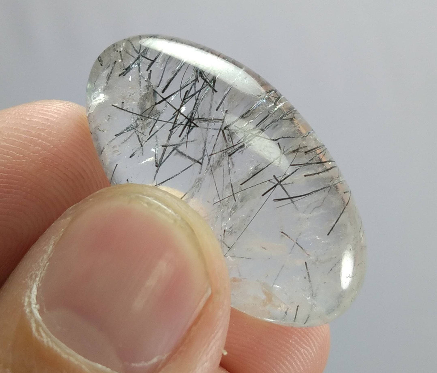 ARSAA GEMS AND MINERALSNatural fine quality beautiful 50 Carat oval shape black Tourmaline included quartz Cabochon - Premium  from ARSAA GEMS AND MINERALS - Just $30.00! Shop now at ARSAA GEMS AND MINERALS