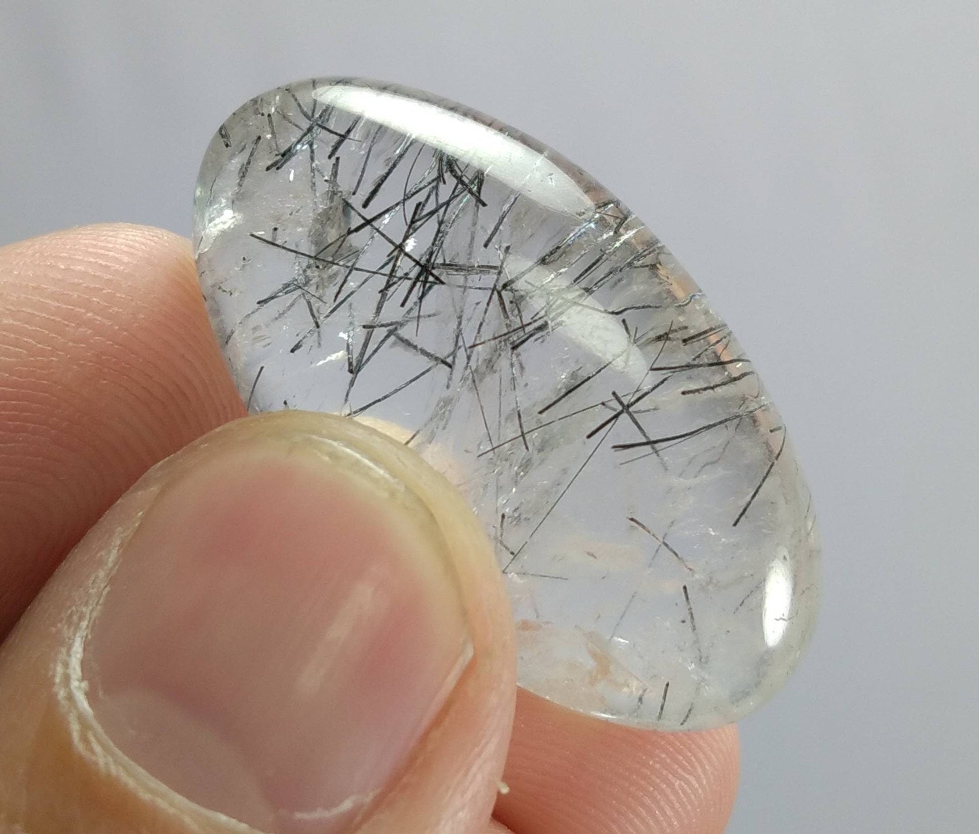 ARSAA GEMS AND MINERALSNatural fine quality beautiful 50 Carat oval shape black Tourmaline included quartz Cabochon - Premium  from ARSAA GEMS AND MINERALS - Just $30.00! Shop now at ARSAA GEMS AND MINERALS