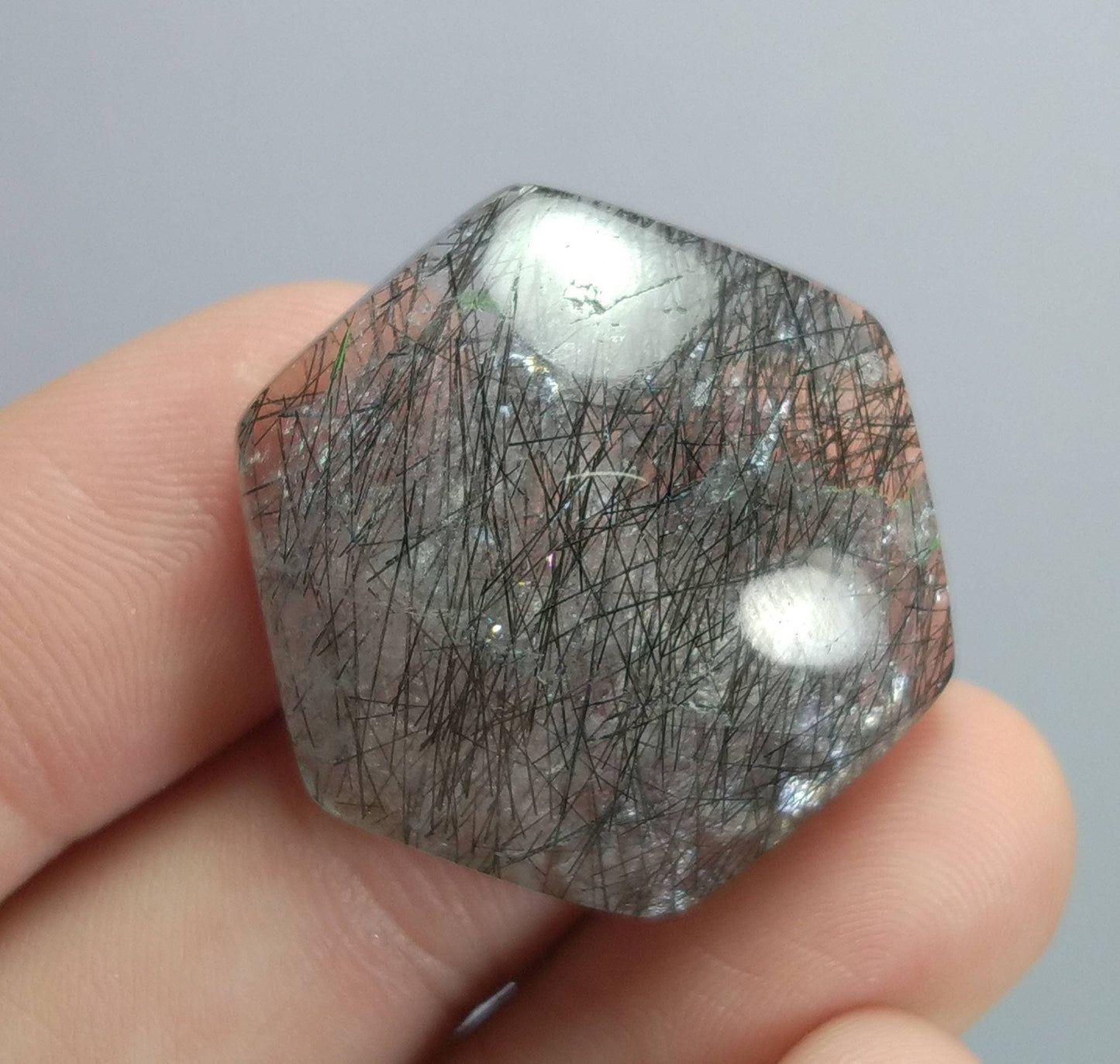 ARSAA GEMS AND MINERALSNatural fine quality beautiful 55.5 carats hexagonal shape black Tourmaline included Quartz Cabochon - Premium  from ARSAA GEMS AND MINERALS - Just $25.00! Shop now at ARSAA GEMS AND MINERALS