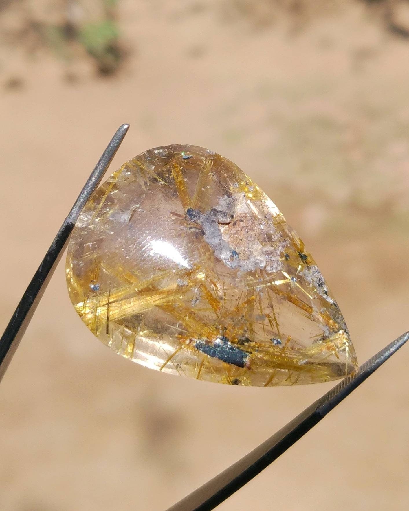 ARSAA GEMS AND MINERALSNatural tip quality beautiful 70 carats golden Rutile included quartz cabochon - Premium  from ARSAA GEMS AND MINERALS - Just $140.00! Shop now at ARSAA GEMS AND MINERALS