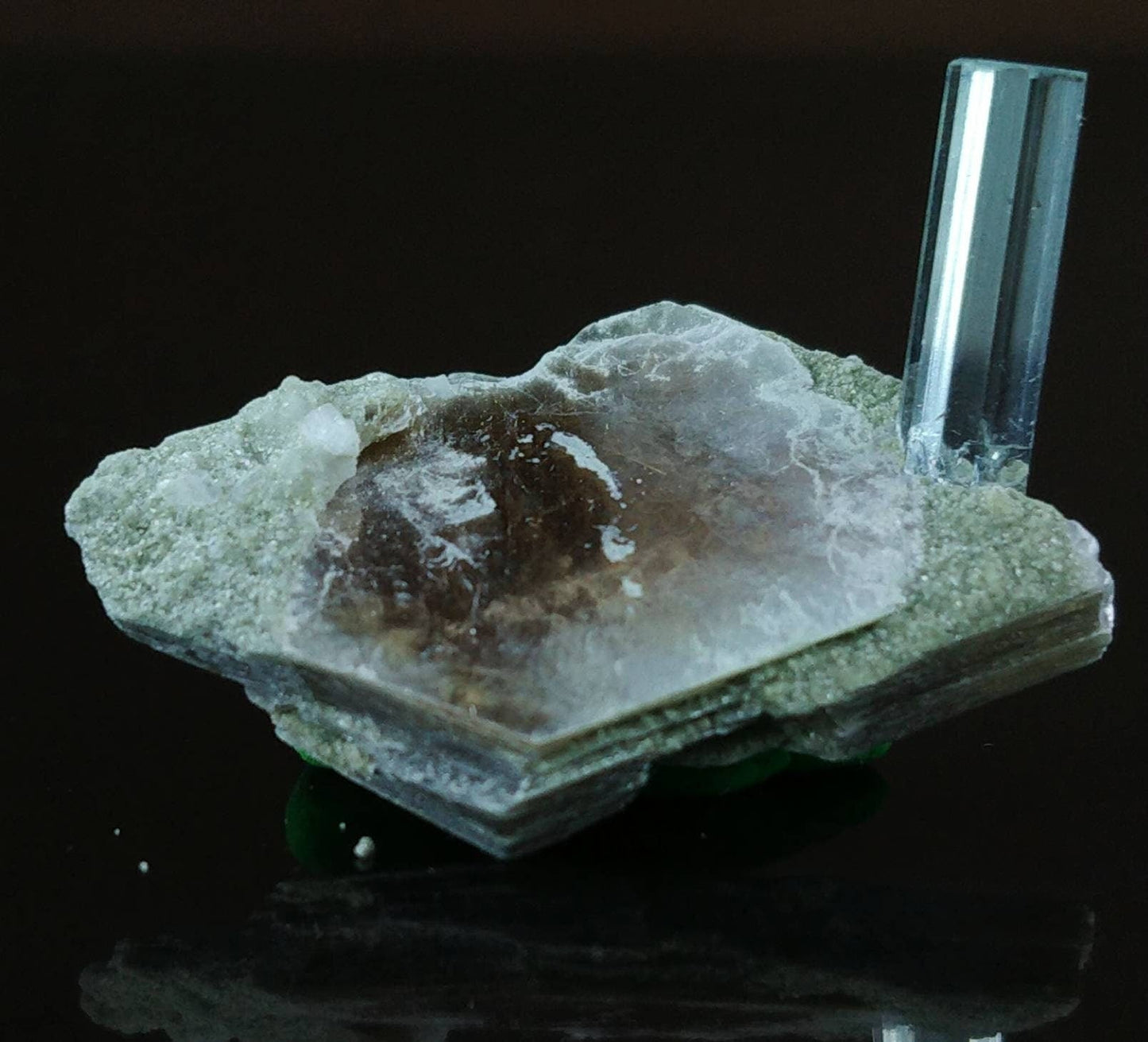 ARSAA GEMS AND MINERALSTerminated single on matrix on muscovite beautiful natural 4.5 grams clear crystal of aquamarine - Premium  from ARSAA GEMS AND MINERALS - Just $150.00! Shop now at ARSAA GEMS AND MINERALS