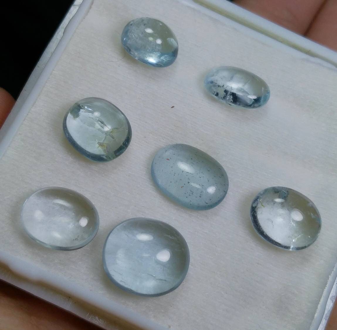 ARSAA GEMS AND MINERALSNatural fine quality beautiful 32 carats small lot of oval shapes aquamarine Cabochons - Premium  from ARSAA GEMS AND MINERALS - Just $60.00! Shop now at ARSAA GEMS AND MINERALS