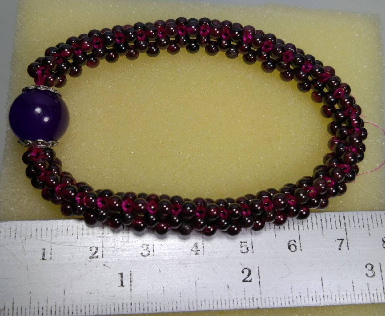 ARSAA GEMS AND MINERALSNatural good quality beautiful amethyst with garnet elastic bracelet - Premium  from ARSAA GEMS AND MINERALS - Just $20.00! Shop now at ARSAA GEMS AND MINERALS