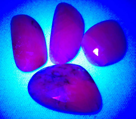 ARSAA GEMS AND MINERALSNatural top quality beautiful 53 carats small set of rose cut faceted UV reactive sapphire Cabochons - Premium  from ARSAA GEMS AND MINERALS - Just $50.00! Shop now at ARSAA GEMS AND MINERALS